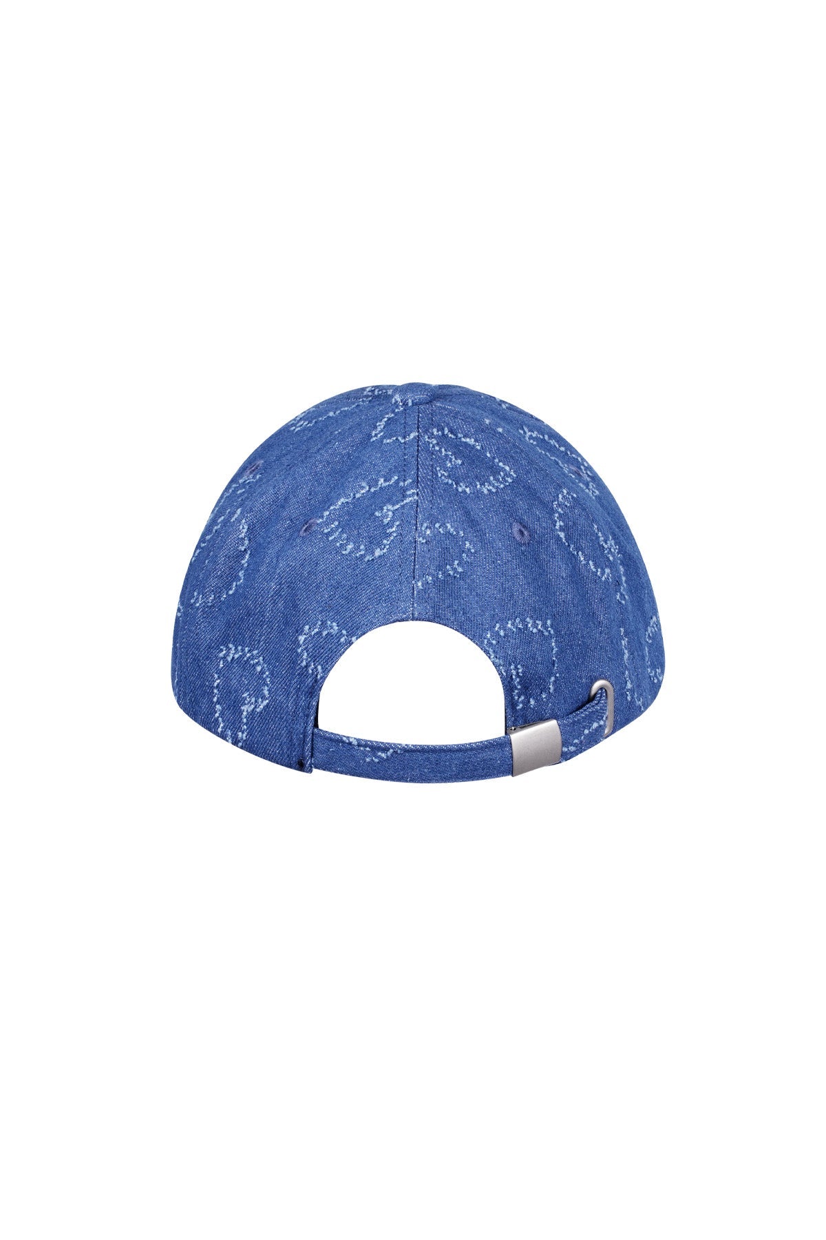 casquette bleue à motif fleurs 