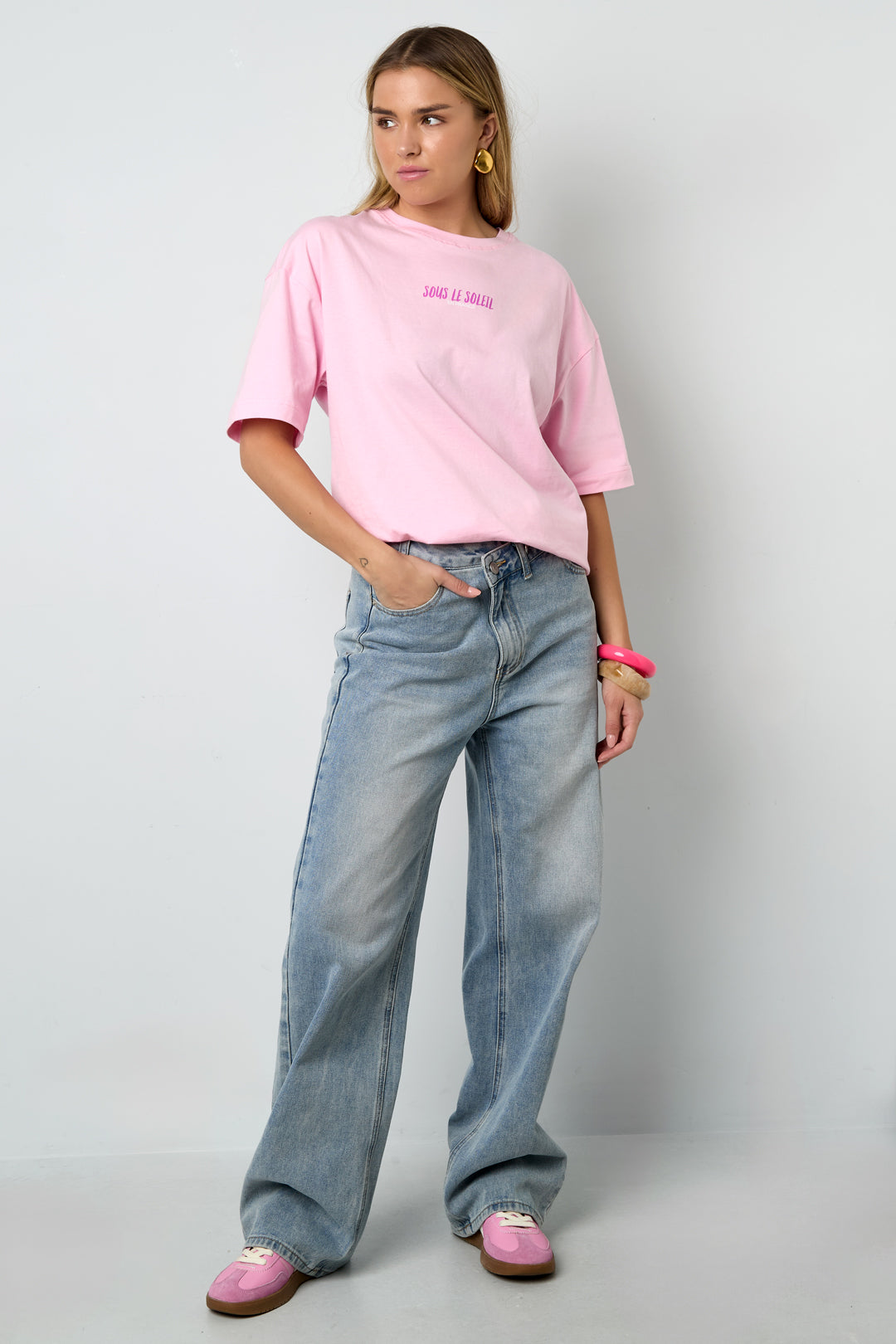 Coton Tricoté T-shirt Femme Casual Lettres