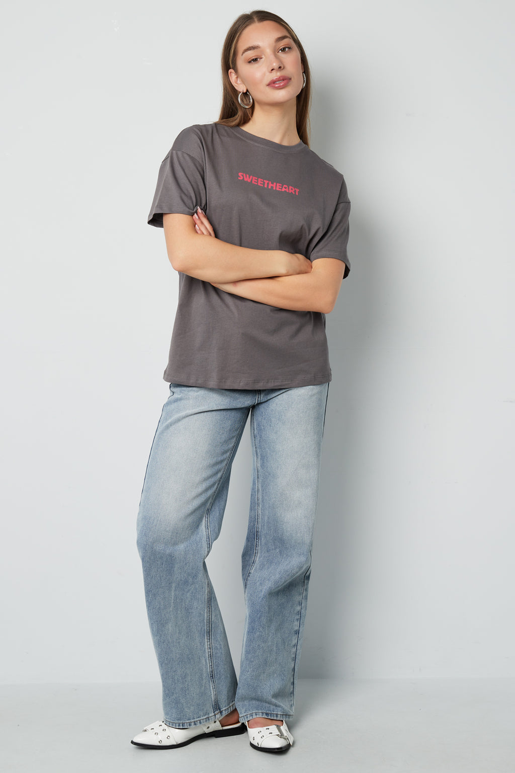 T-shirt Femme Tricoté Casual Lettres