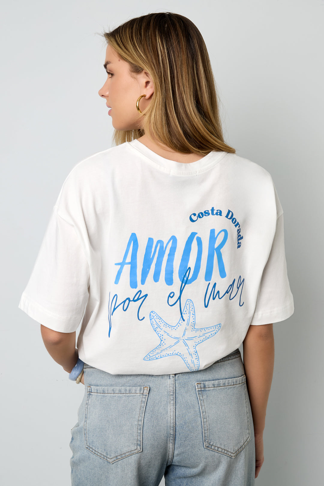 Coton Tricoté T-shirt Femme Casual Lettres