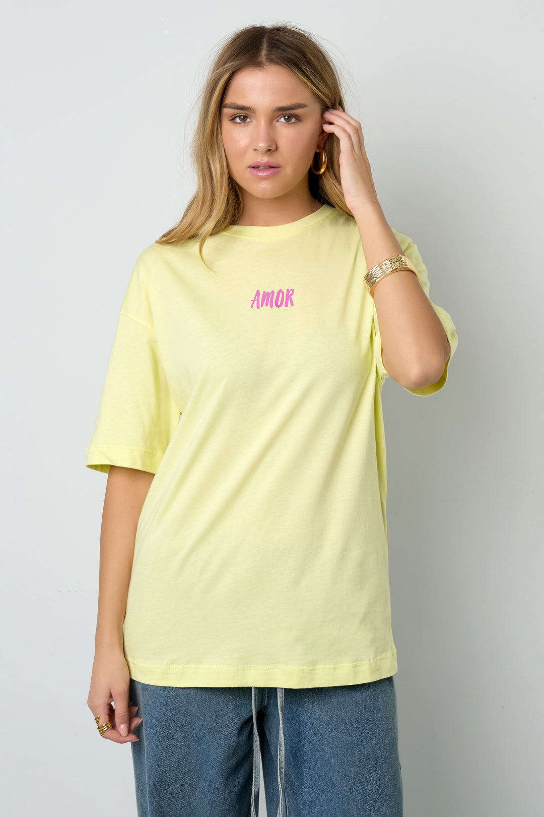 Coton Tricoté T-shirt Femme Casual Lettres