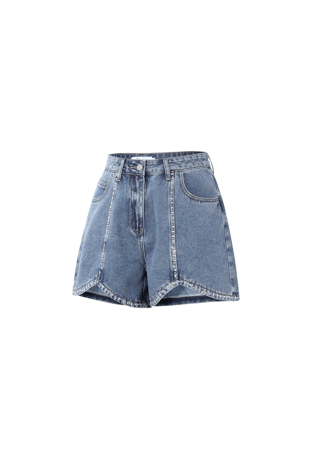 Short en jean à strass