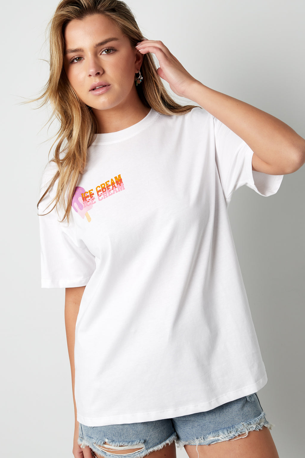Coton T-shirt Femme Printemps/Été Lettres