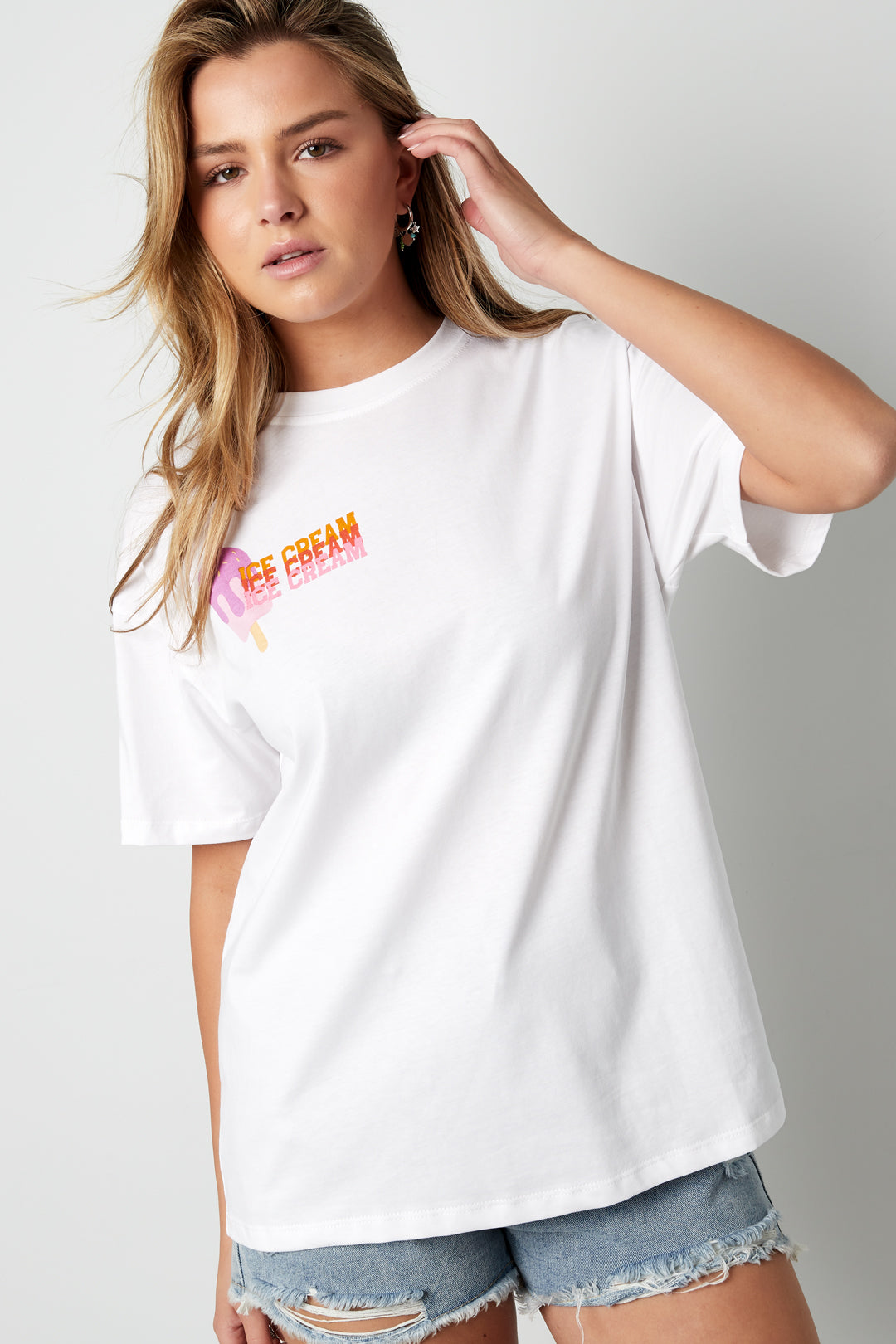 Coton T-shirt Femme Printemps/Été Lettres