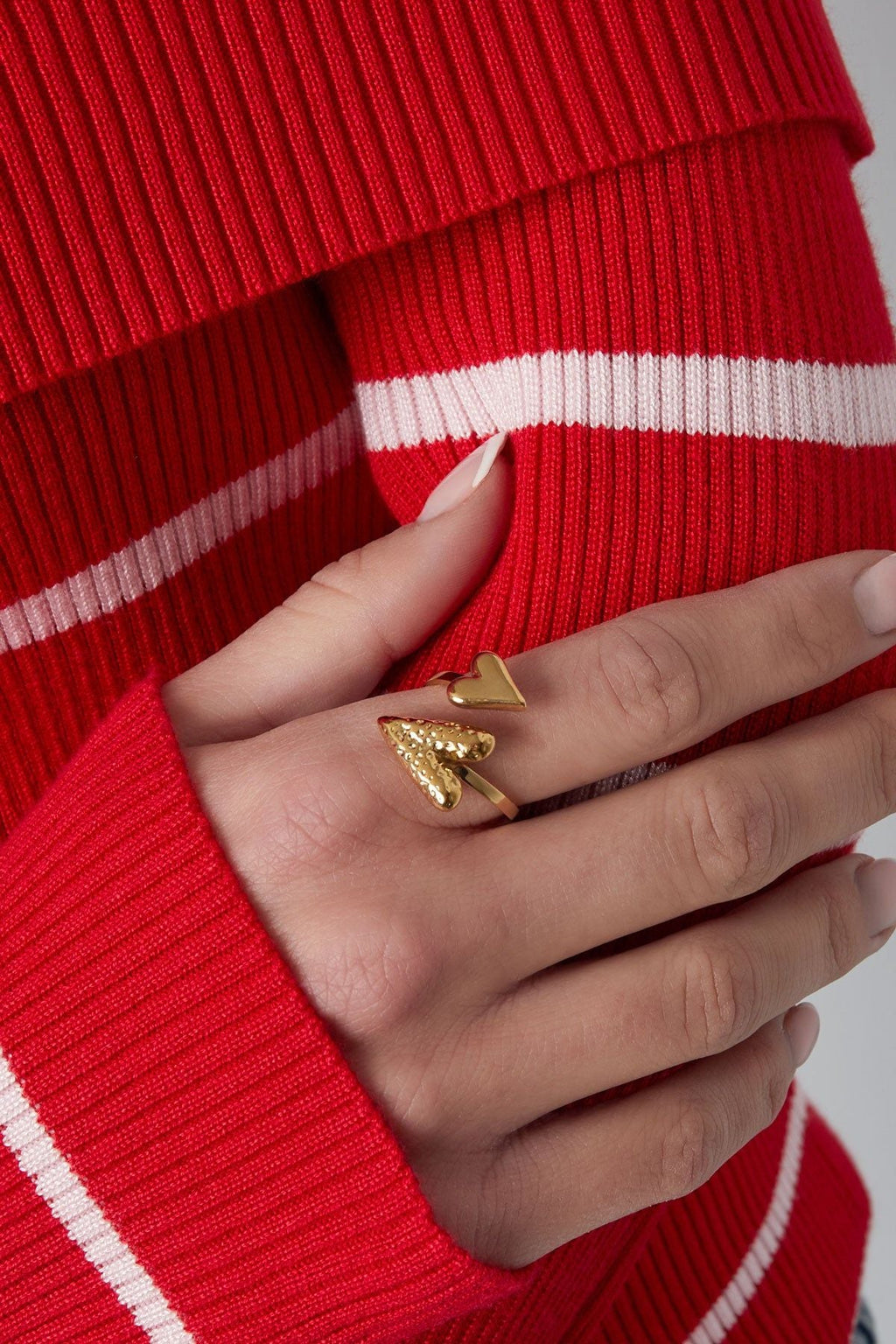 bague en double coeurs - Apollodrop