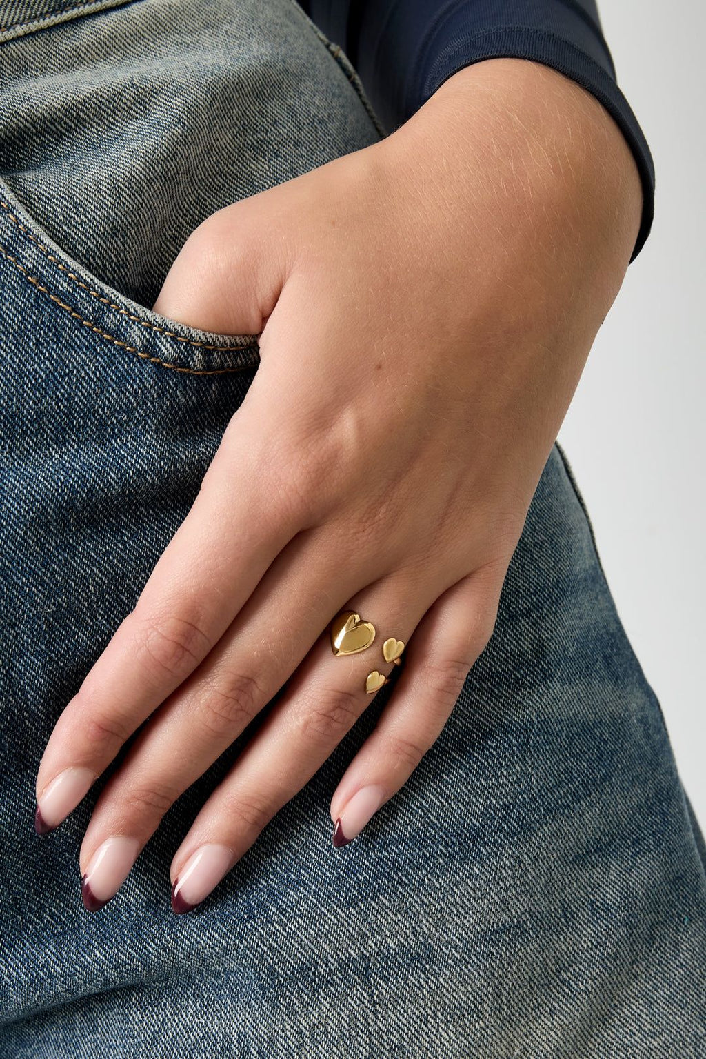 Bague ouverte avec motif de coeur - Apollodrop