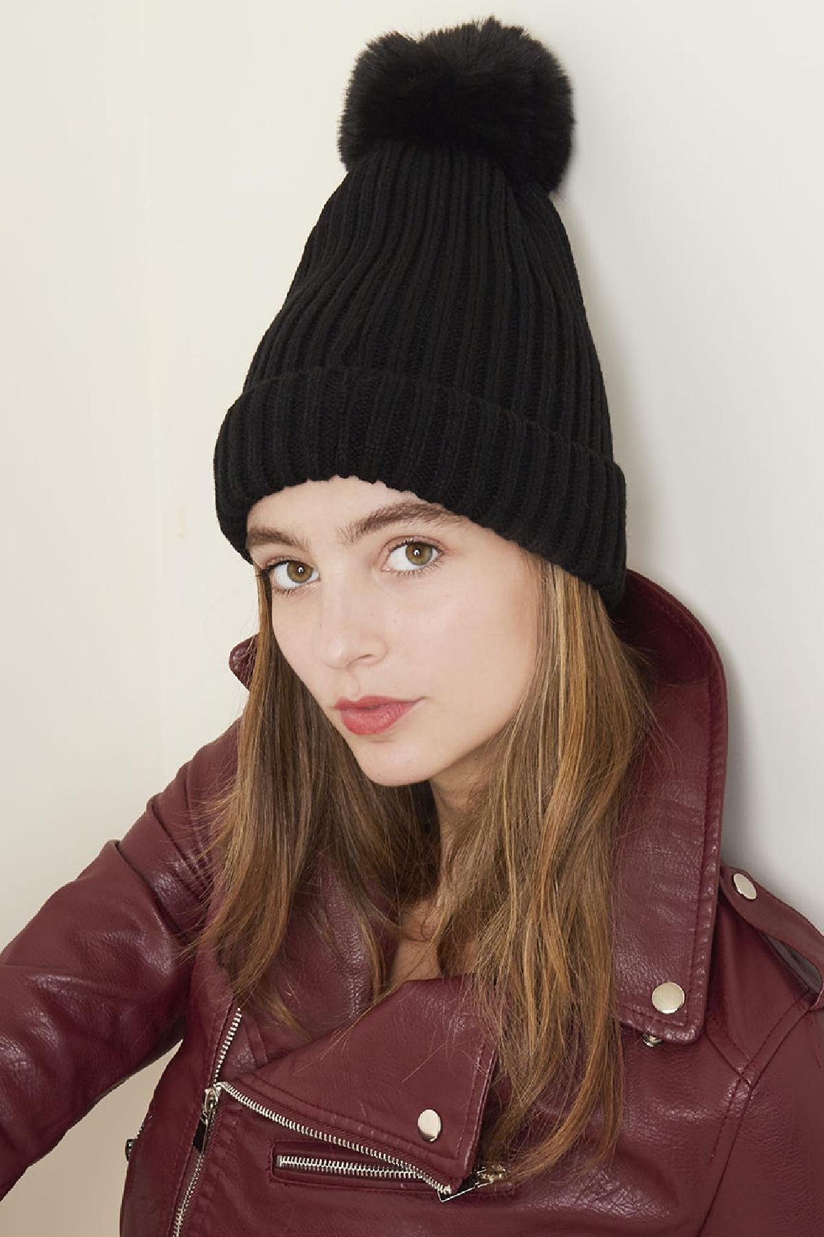 Bonnet avec pompon en fourrure - Apollodrop