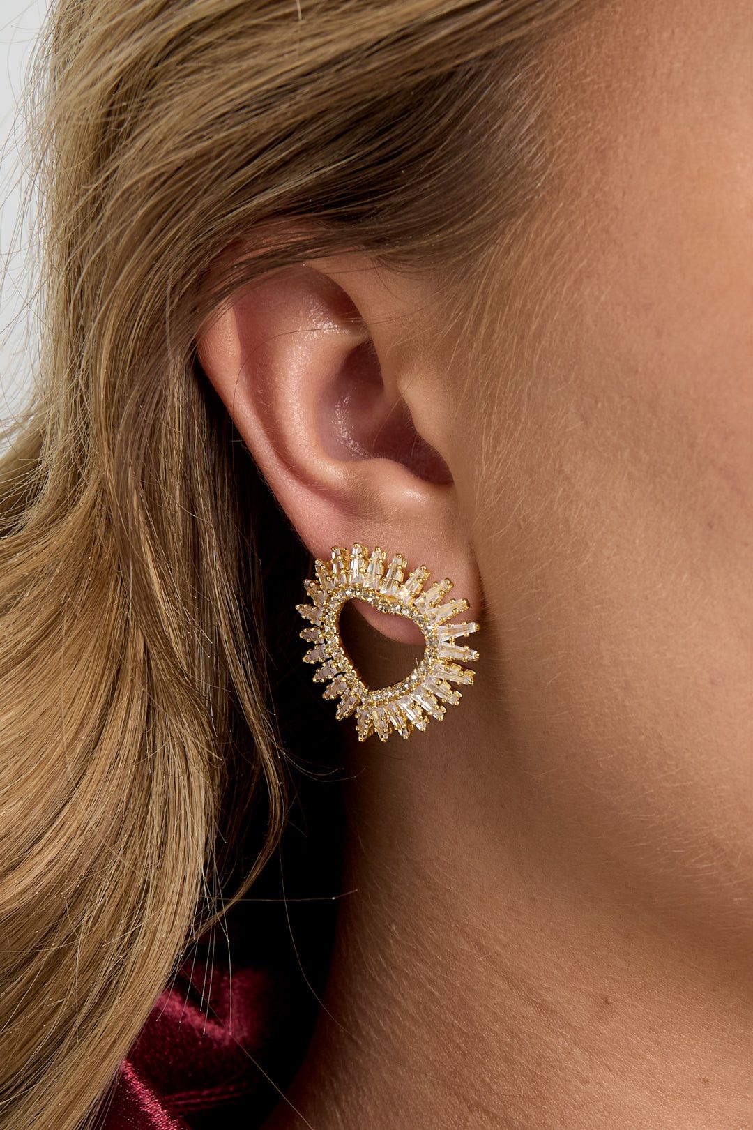 Boucles d'oreilles à tige en forme de cœur - Apollodrop