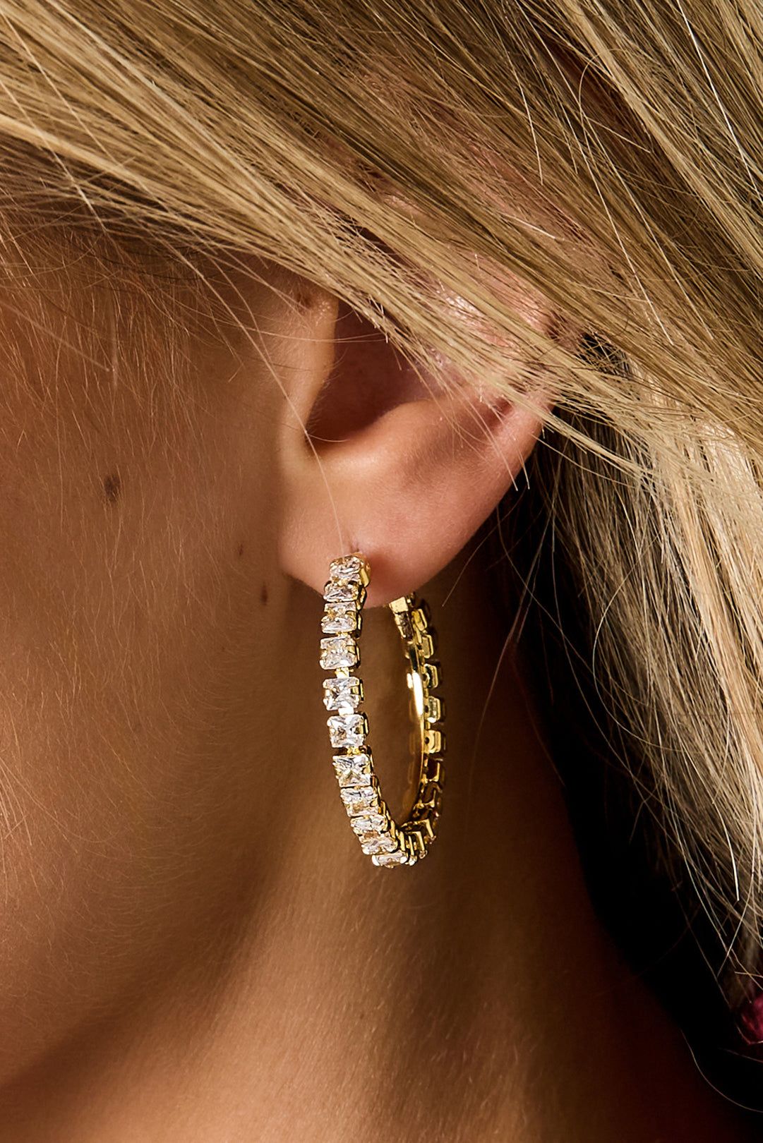 Boucles d'oreilles créoles avec diamants - Apollodrop