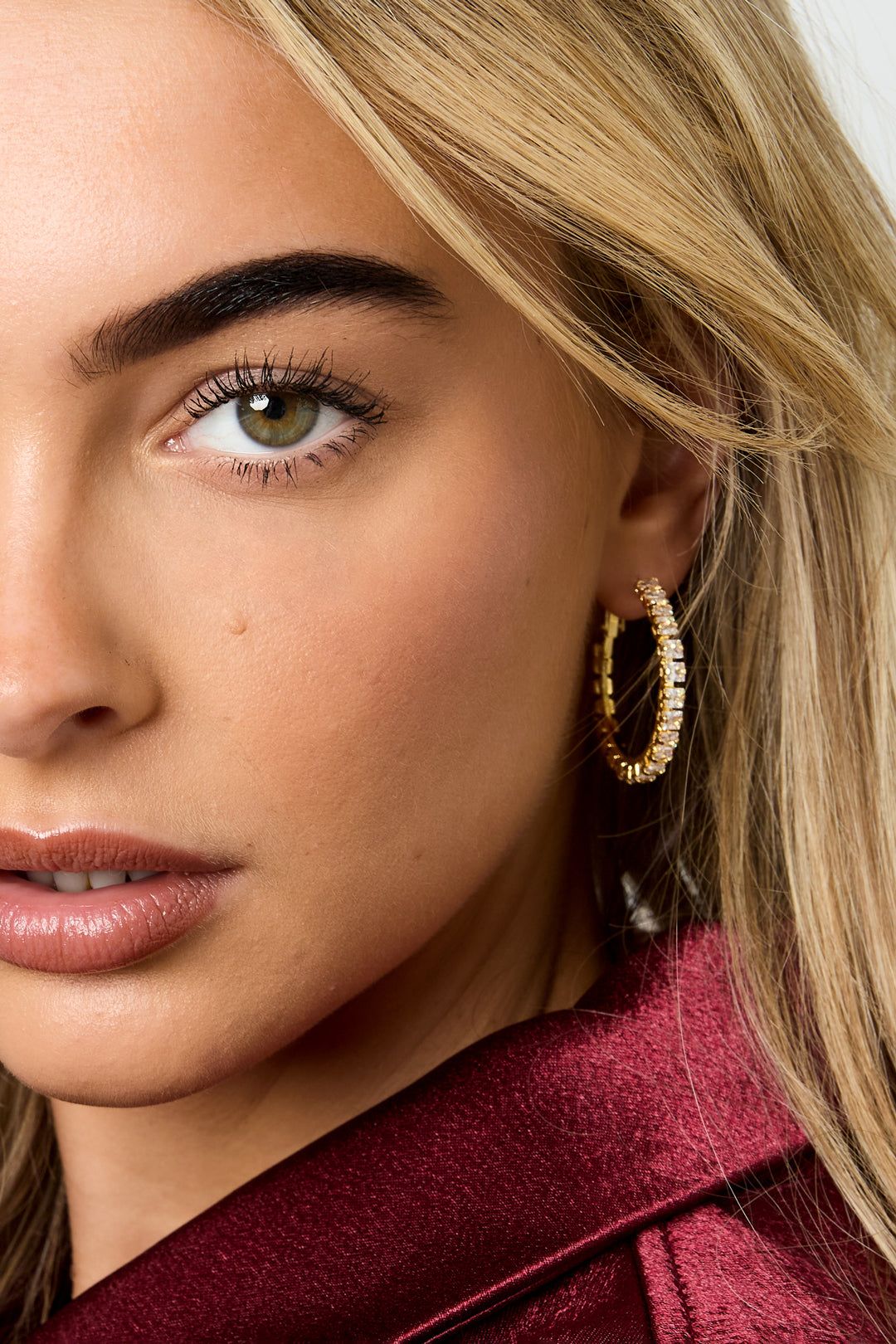 Boucles d'oreilles créoles avec diamants - Apollodrop