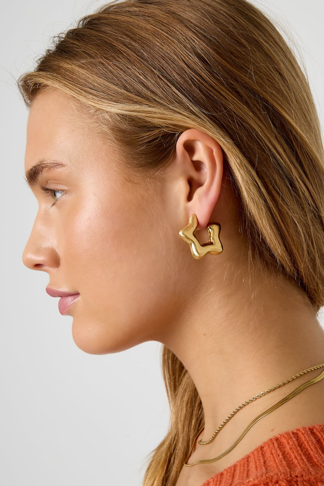 Boucles d'oreilles créoles e forme d'étoiles - Apollodrop