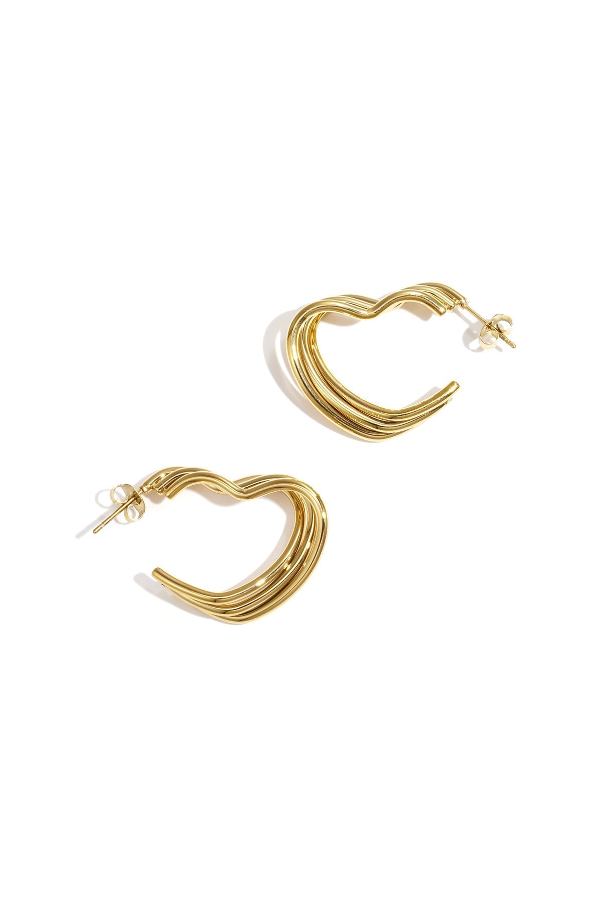 Boucles d'oreilles créoles en forme de cœur - Apollodrop