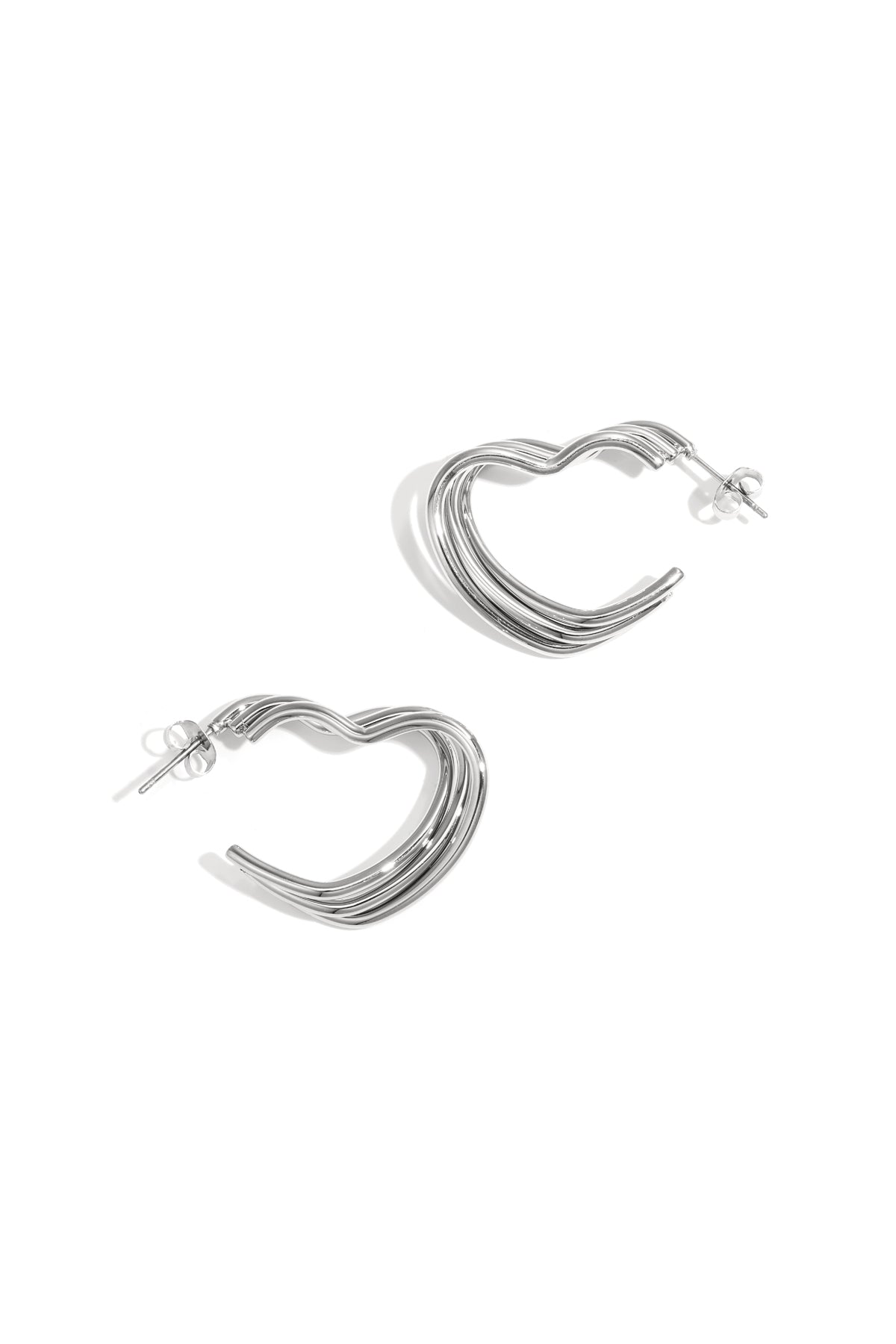 Boucles d'oreilles créoles en forme de cœur - Apollodrop