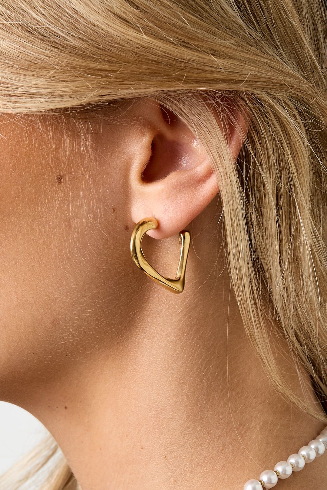 Boucles d'oreilles créoles en forme de cœur Simple - Apollodrop