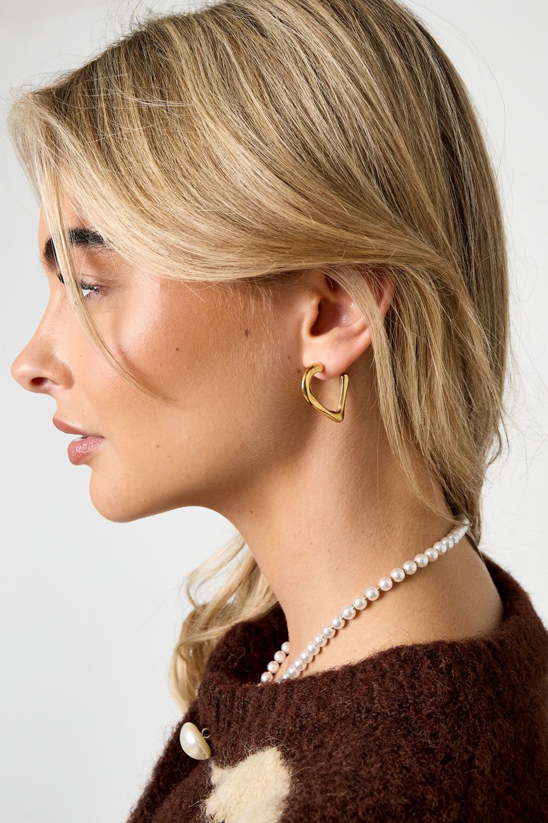 Boucles d'oreilles créoles en forme de cœur Simple - Apollodrop