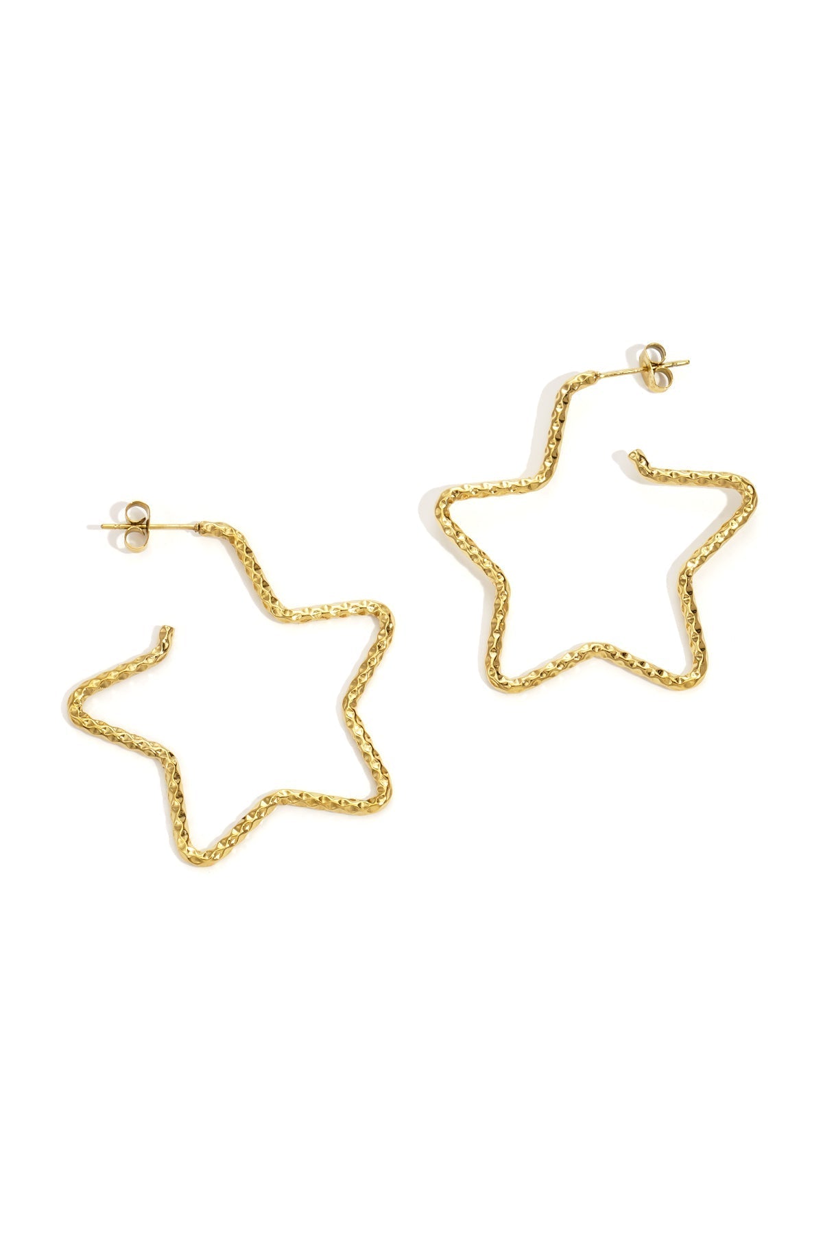 Boucles d'oreilles créoles en forme d'étoiles - Apollodrop