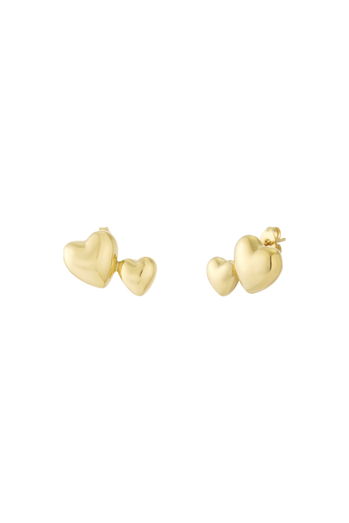 Boucles d'oreilles en forme de deux petits coeurs - Apollodrop