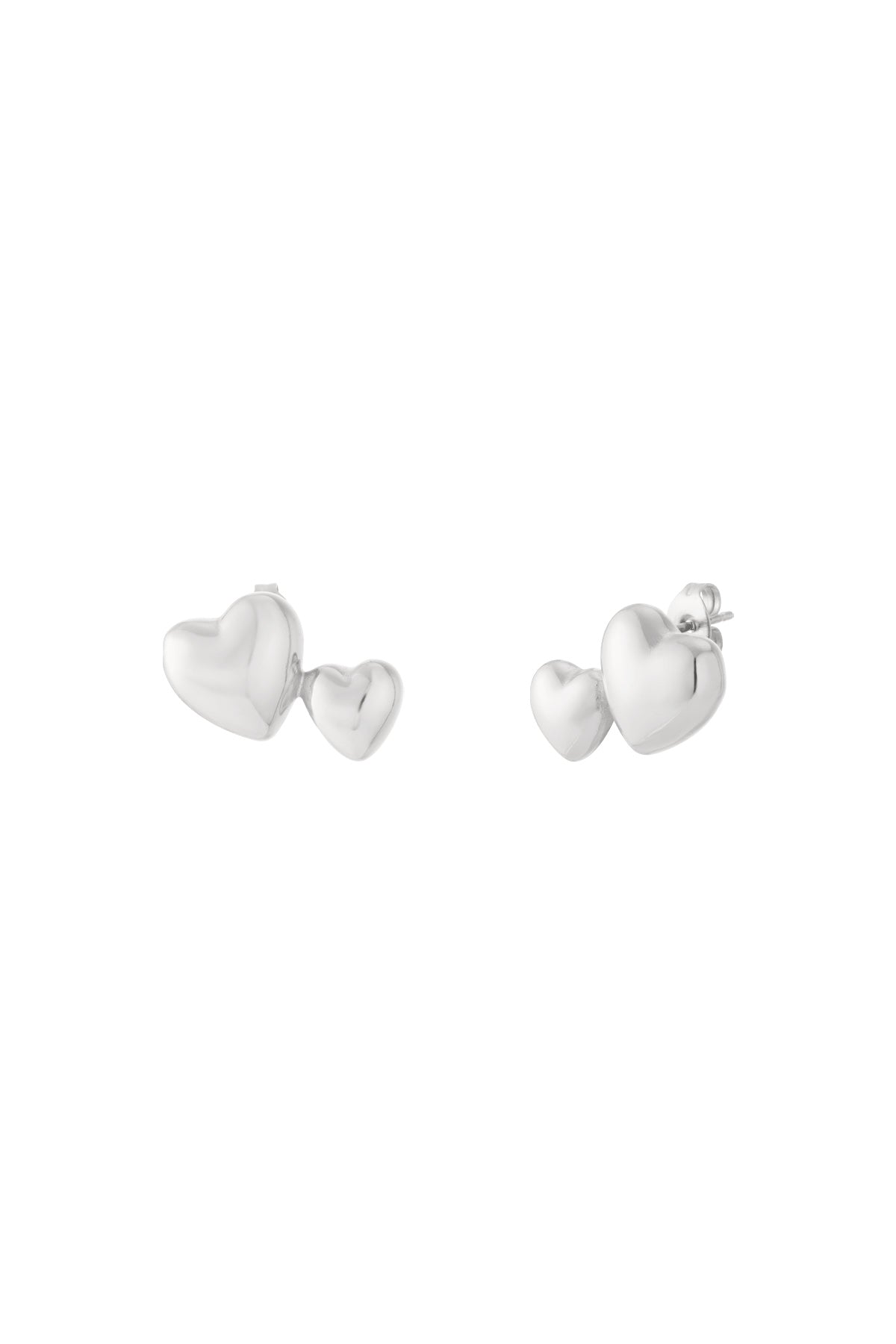 Boucles d'oreilles en forme de deux petits coeurs - Apollodrop