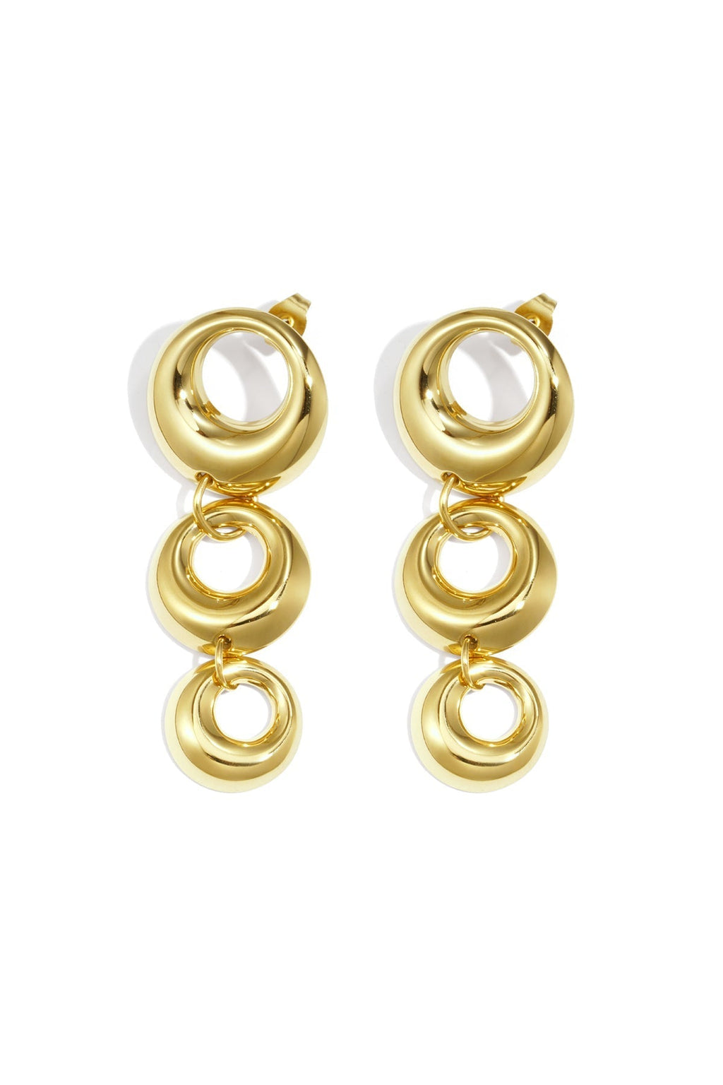 Boucles d'oreilles pendantes en forme de cercles - Apollodrop