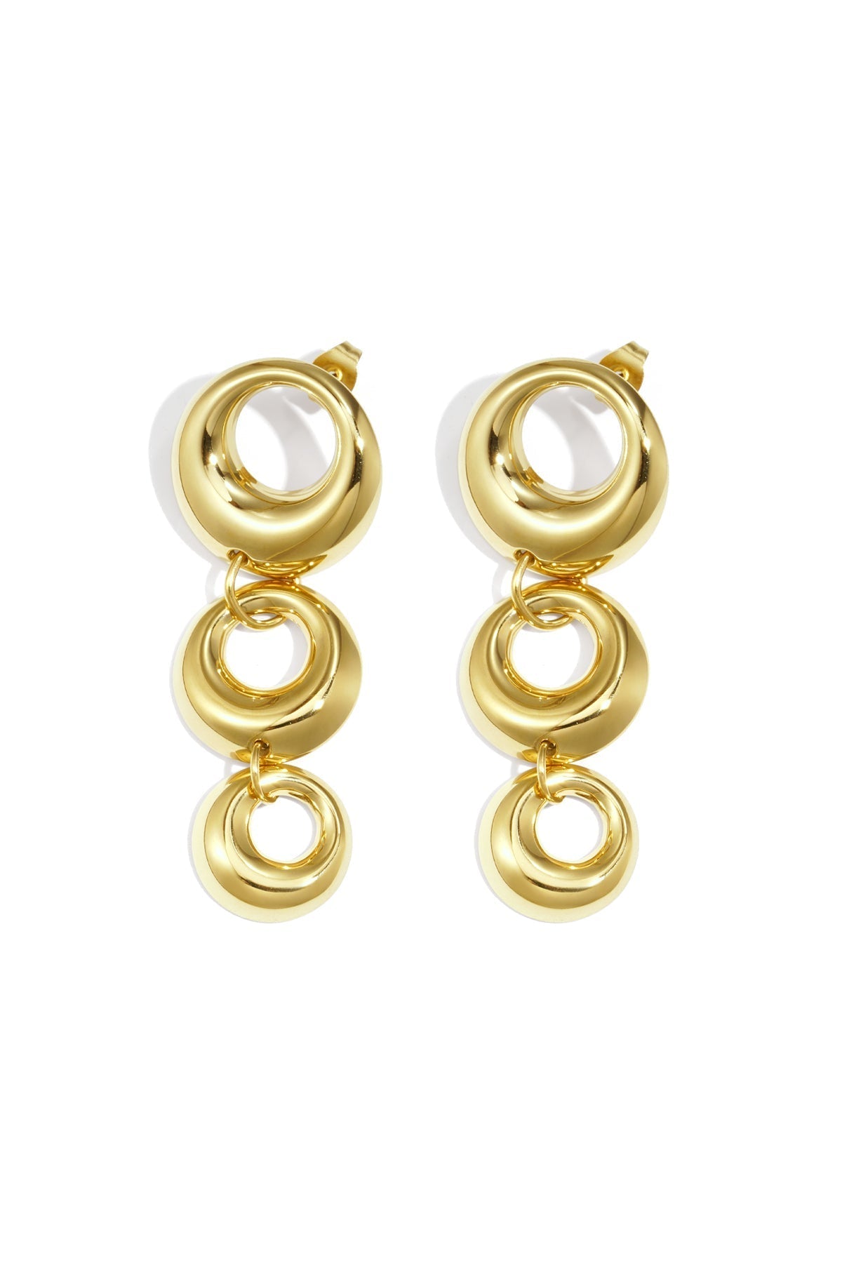 Boucles d'oreilles pendantes en forme de cercles - Apollodrop
