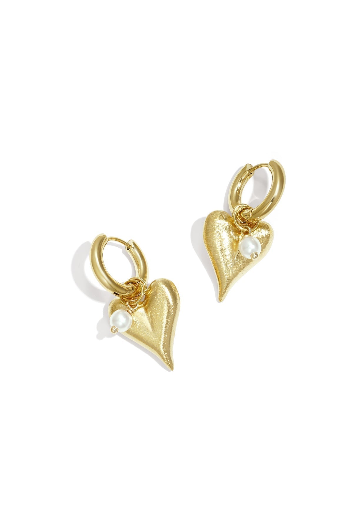 Boucles d'oreilles pendantes en forme de cœur avec diamant - Apollodrop