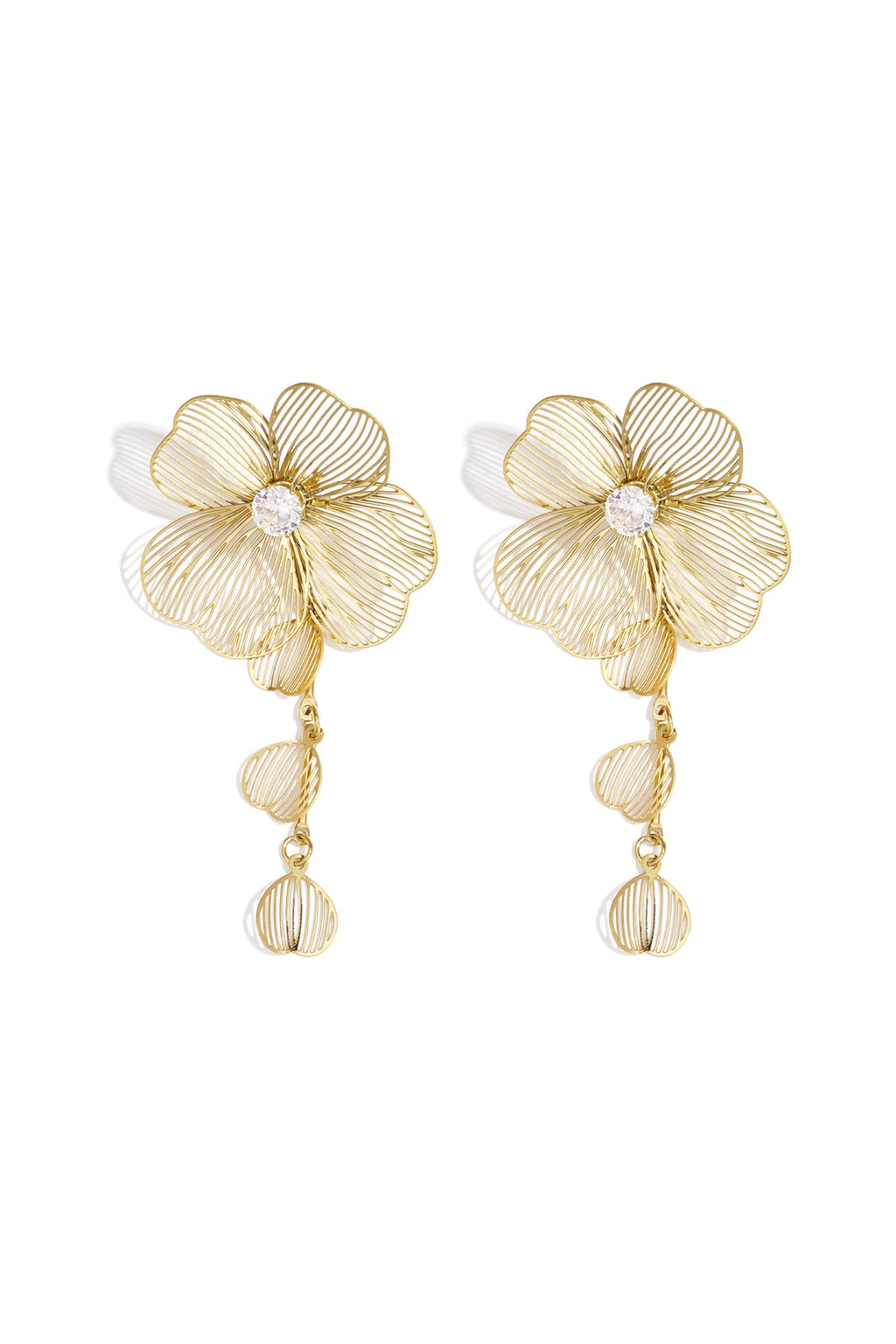 Boucles d'oreilles pendantes en style fleur - Apollodrop