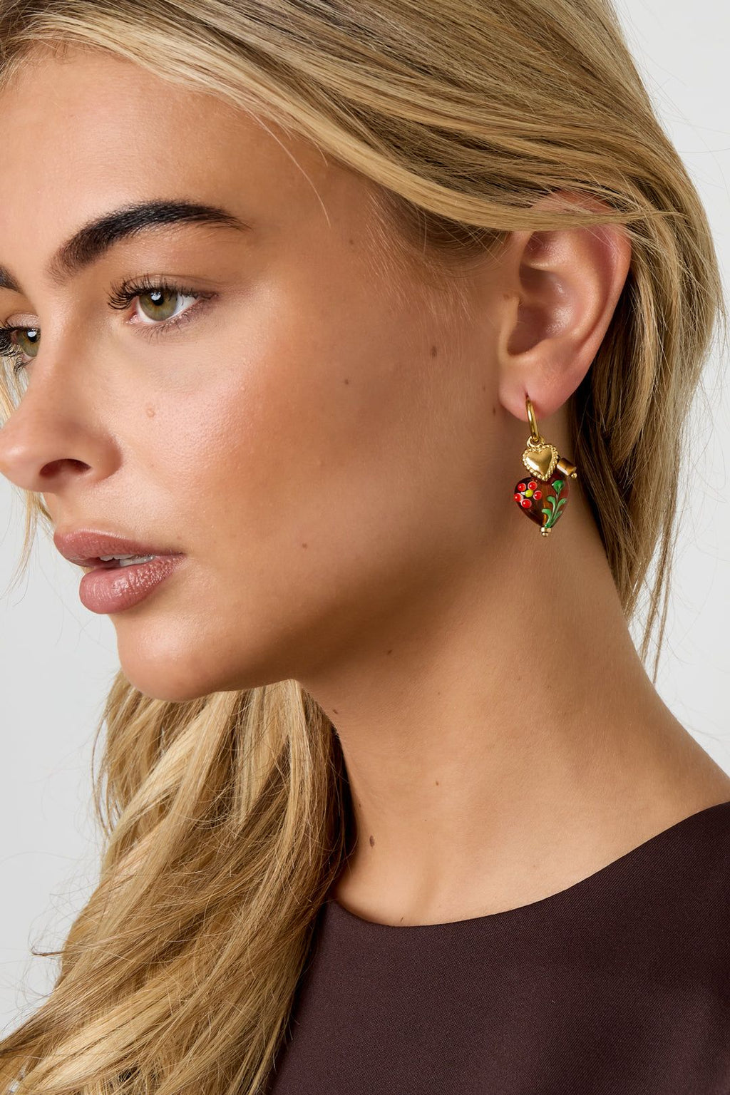 Boucles d'oreilles pendantes style cœur - Apollodrop