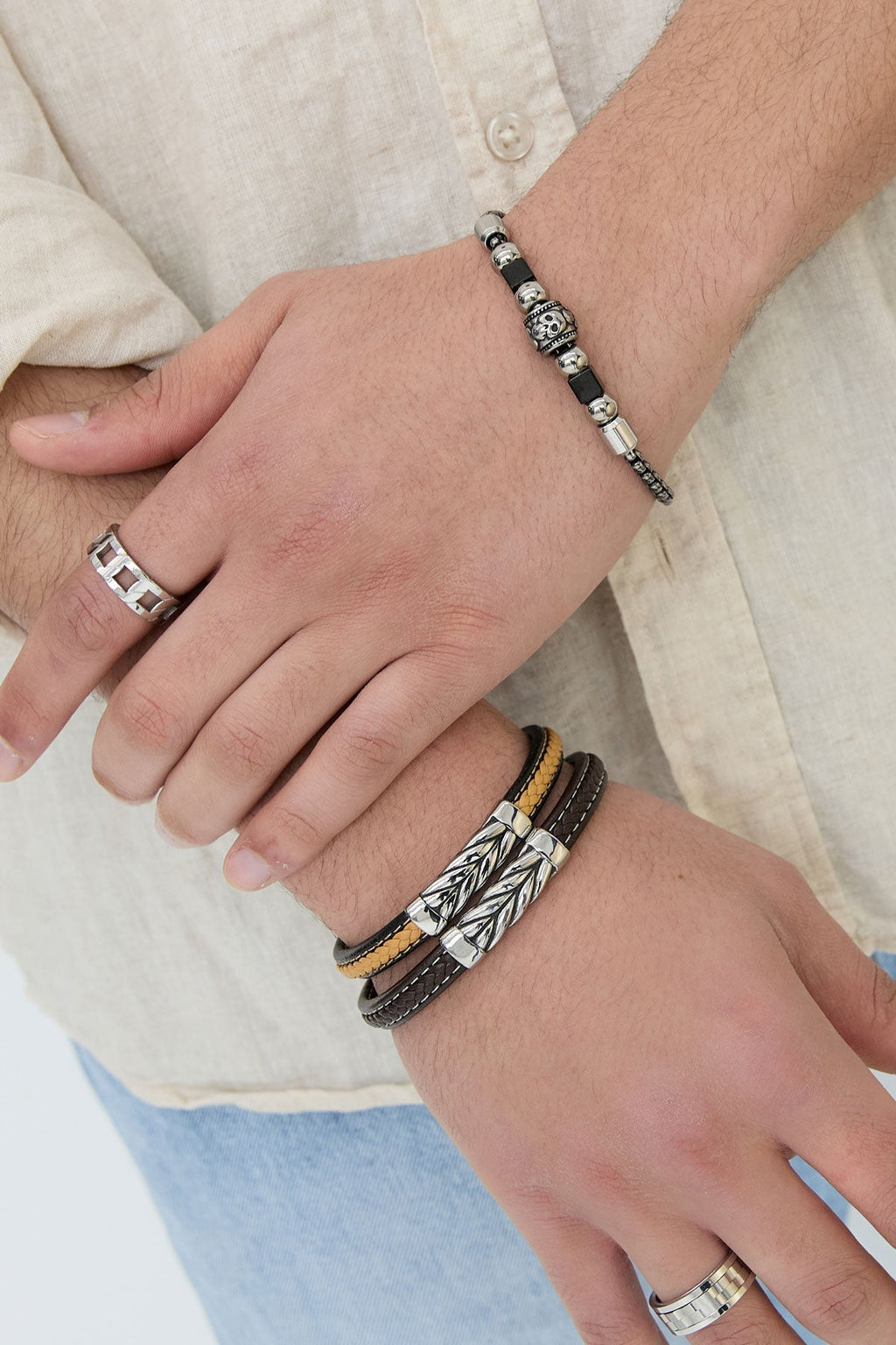 Bracelet à breloques avec tête de mort - Apollodrop