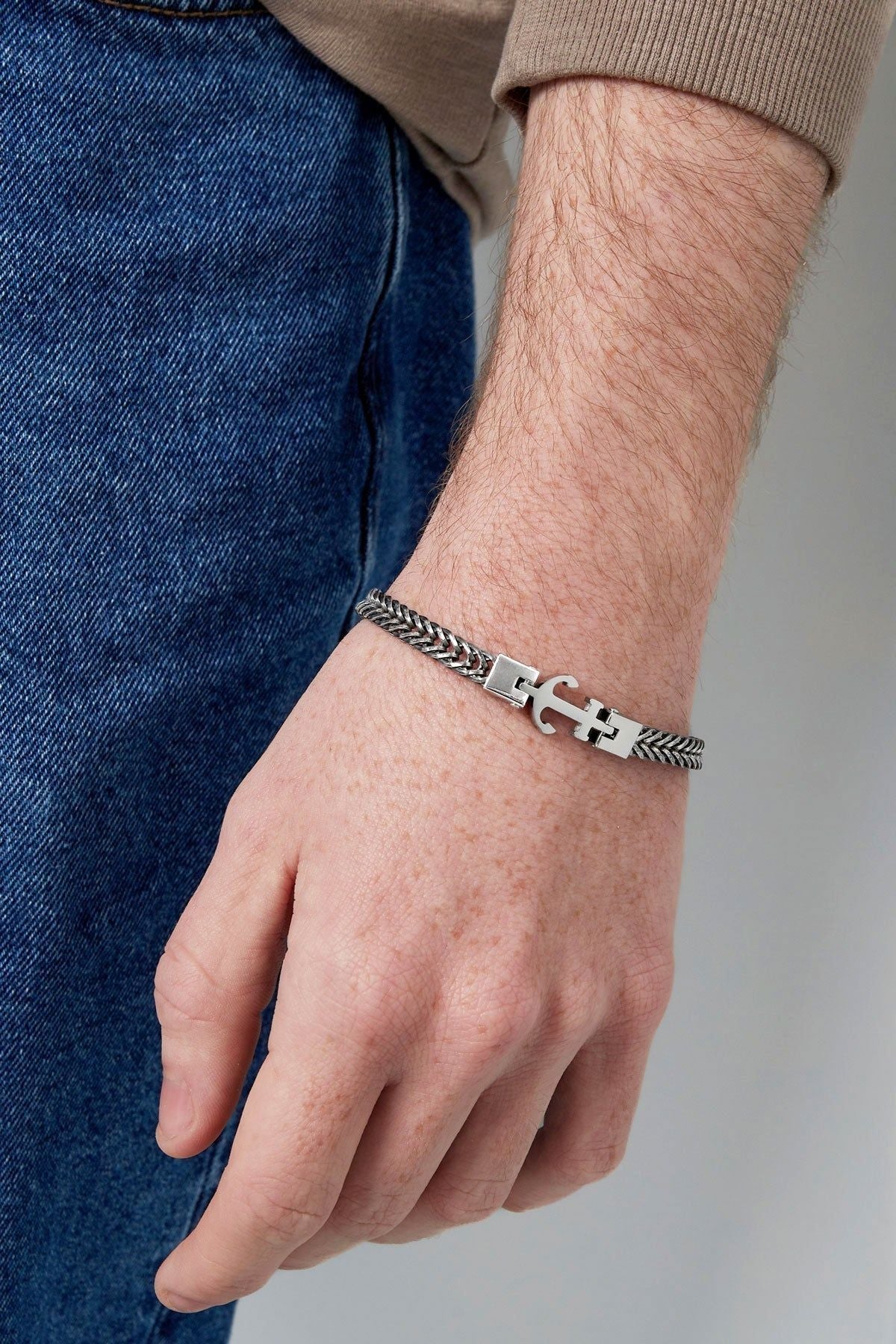 Bracelet avec manchette ancre pour homme - Apollodrop