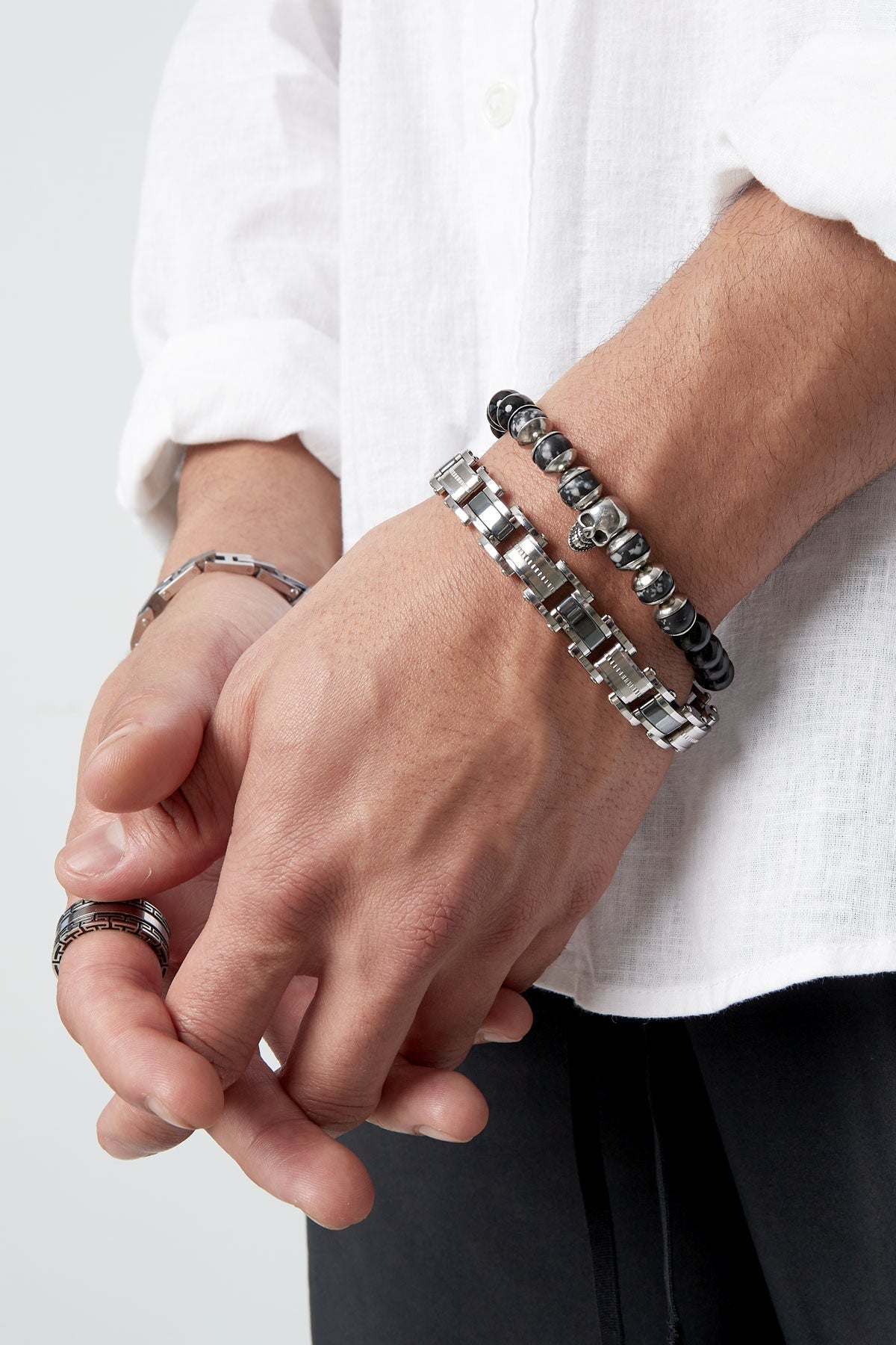 Bracelet homme acier à maillons - argent - Apollodrop