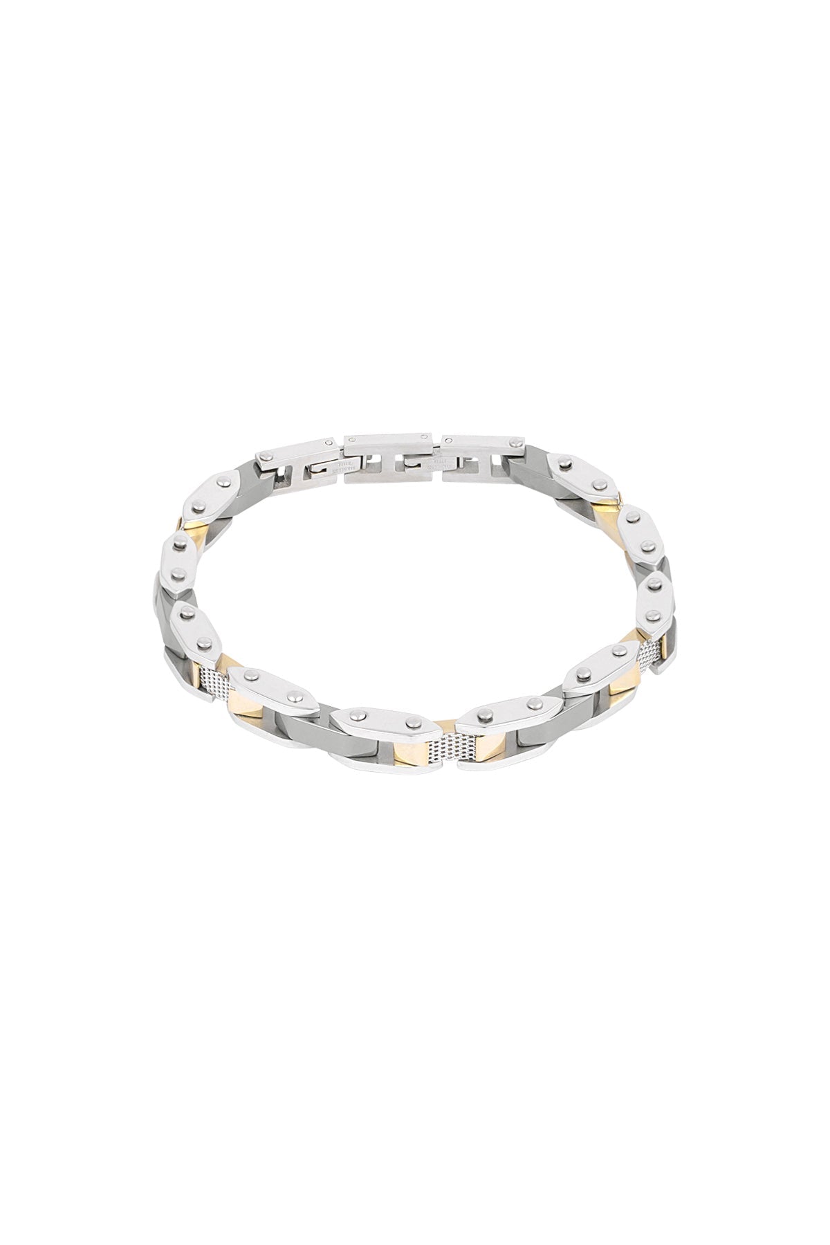 Bracelet homme bande sommitale - argent doré - Apollodrop