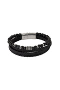 Bracelet homme double tressé avec perles - Apollodrop