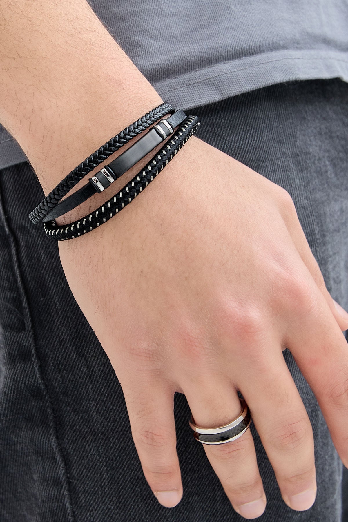 Bracelet homme double tressé casual - Apollodrop