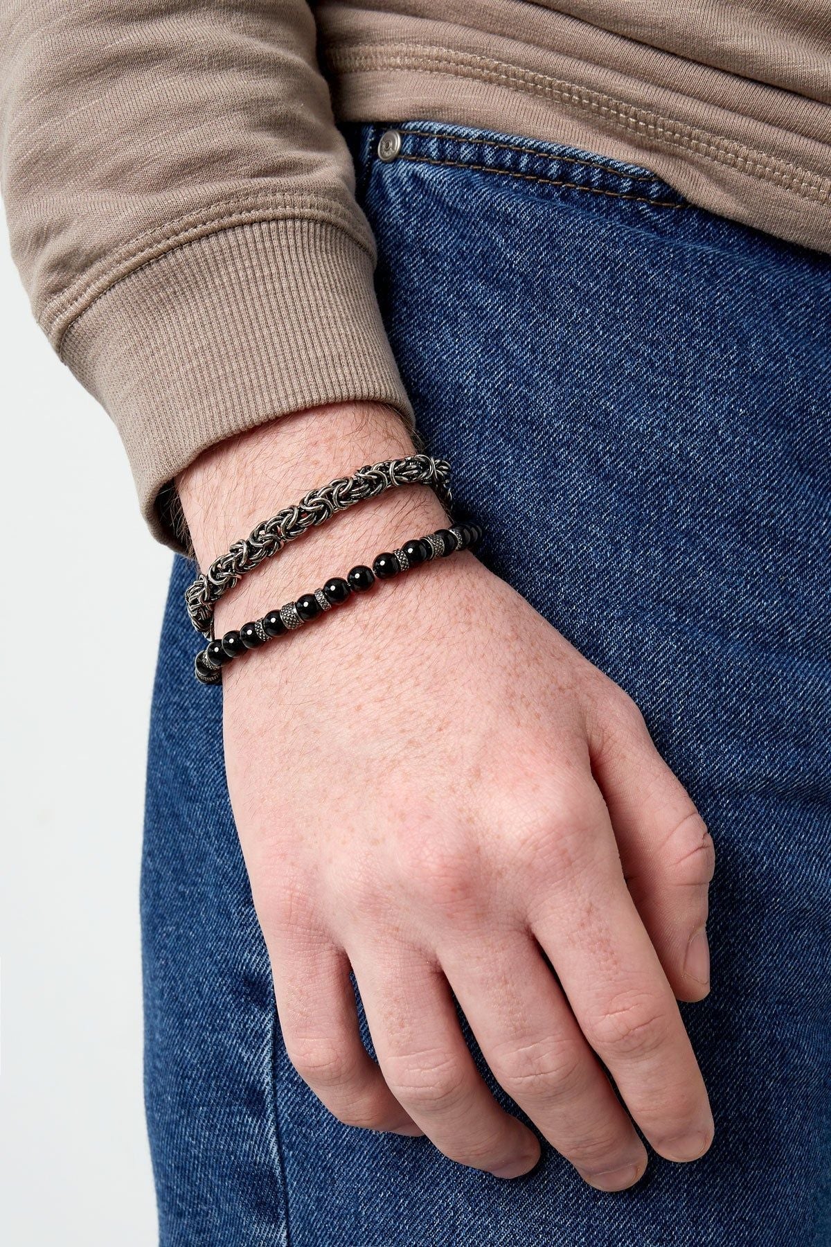 Bracelet homme Nexus - argent noir - Apollodrop