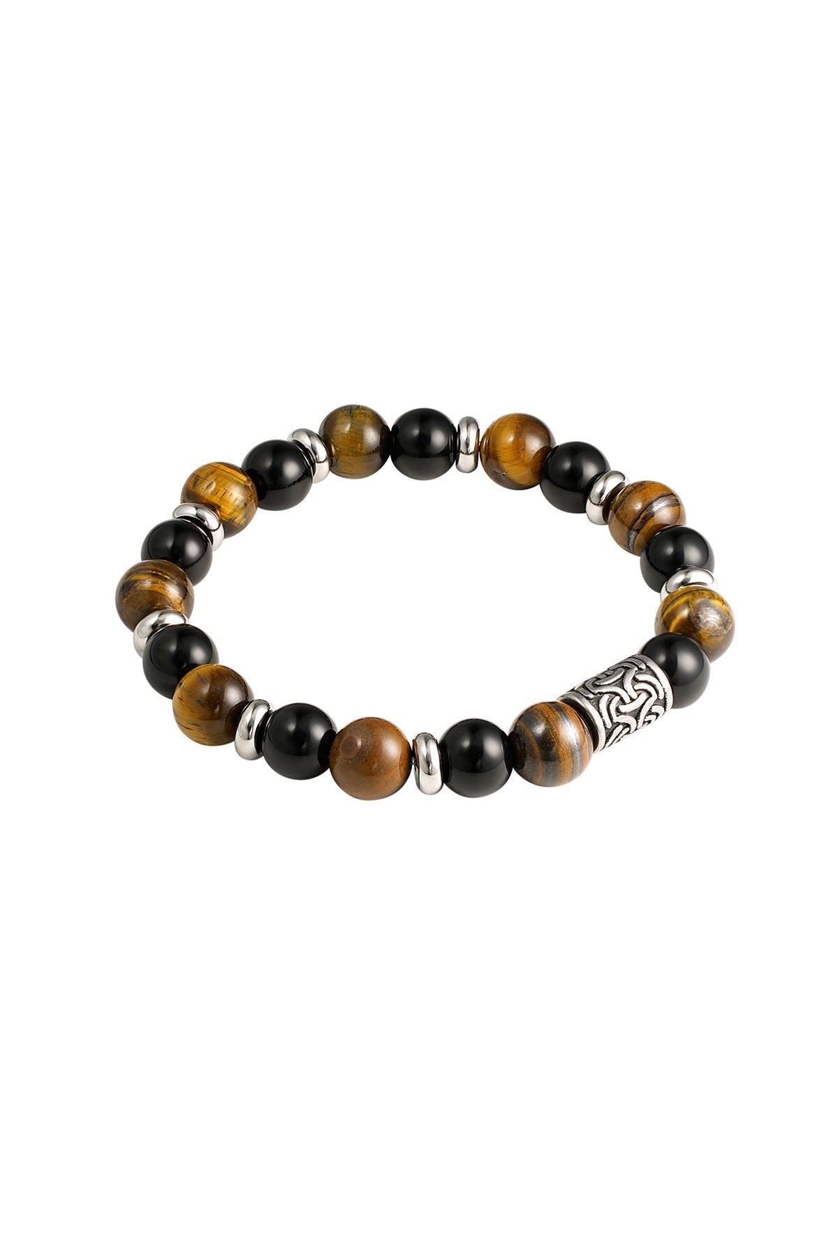 Bracelet homme perlé détails argentés - Apollodrop