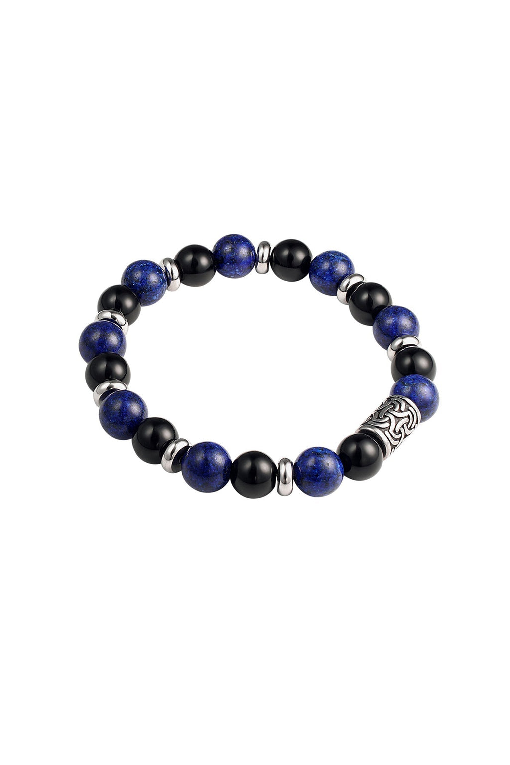 Bracelet homme perlé détails argentés - Apollodrop