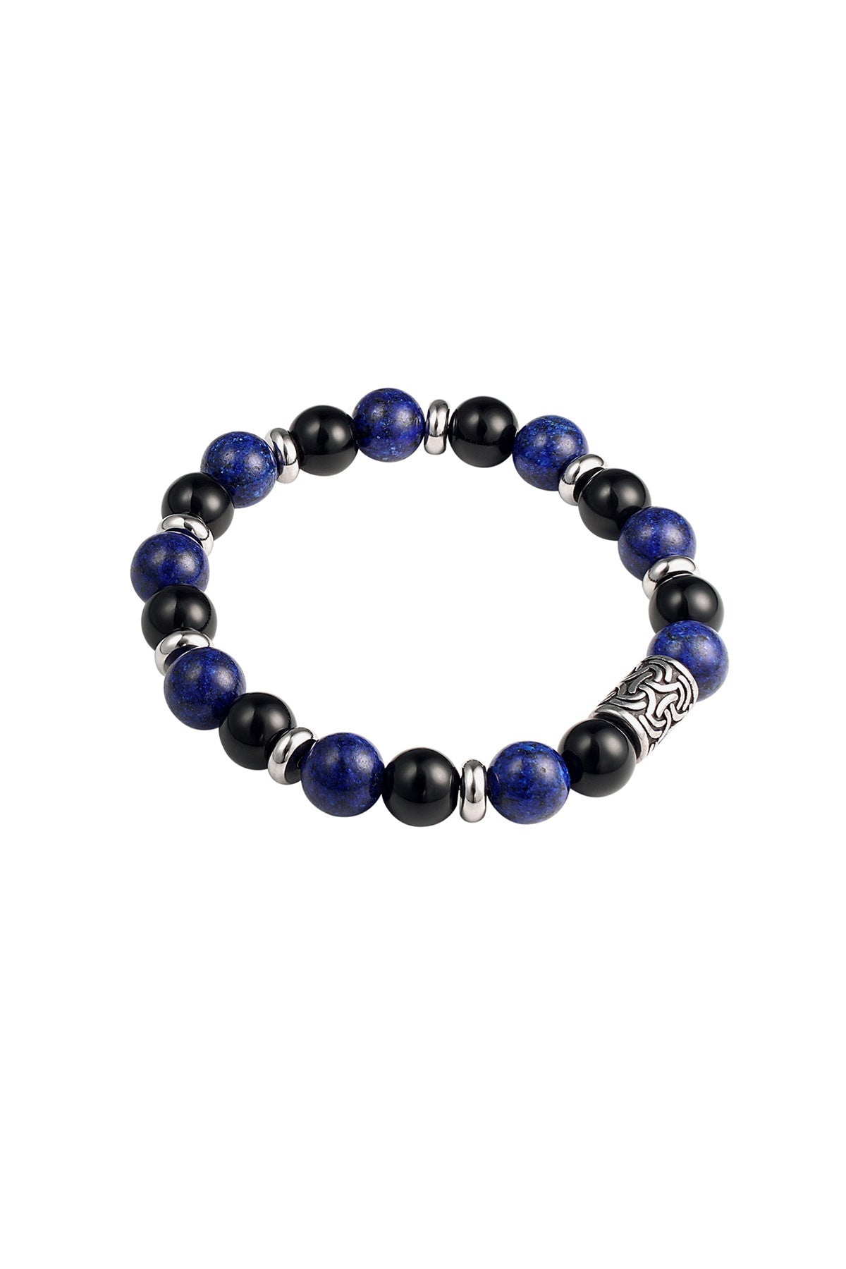 Bracelet homme perlé détails argentés - Apollodrop
