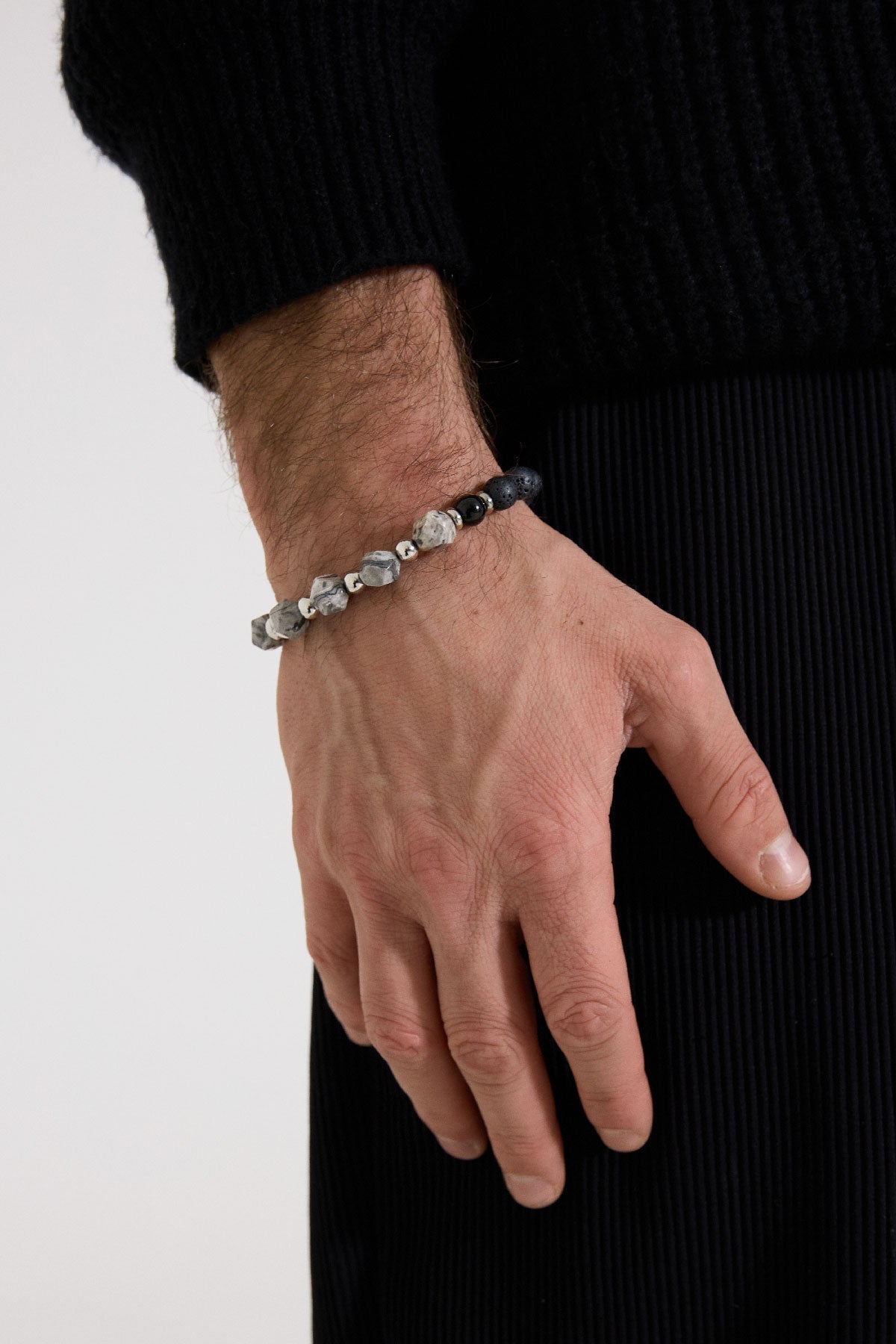 Bracelet homme perles monochrome - Apollodrop