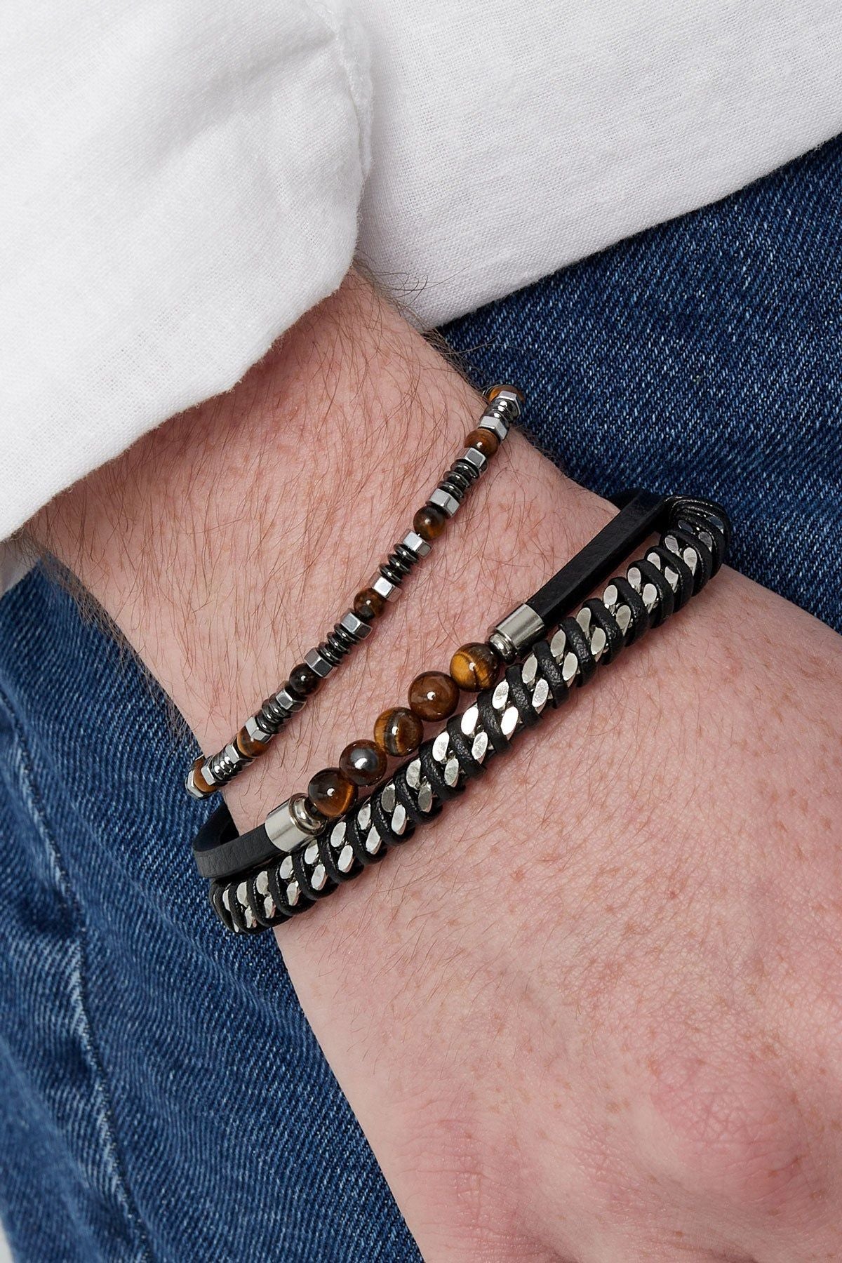 Bracelet homme sérénité - noir bleu - Apollodrop