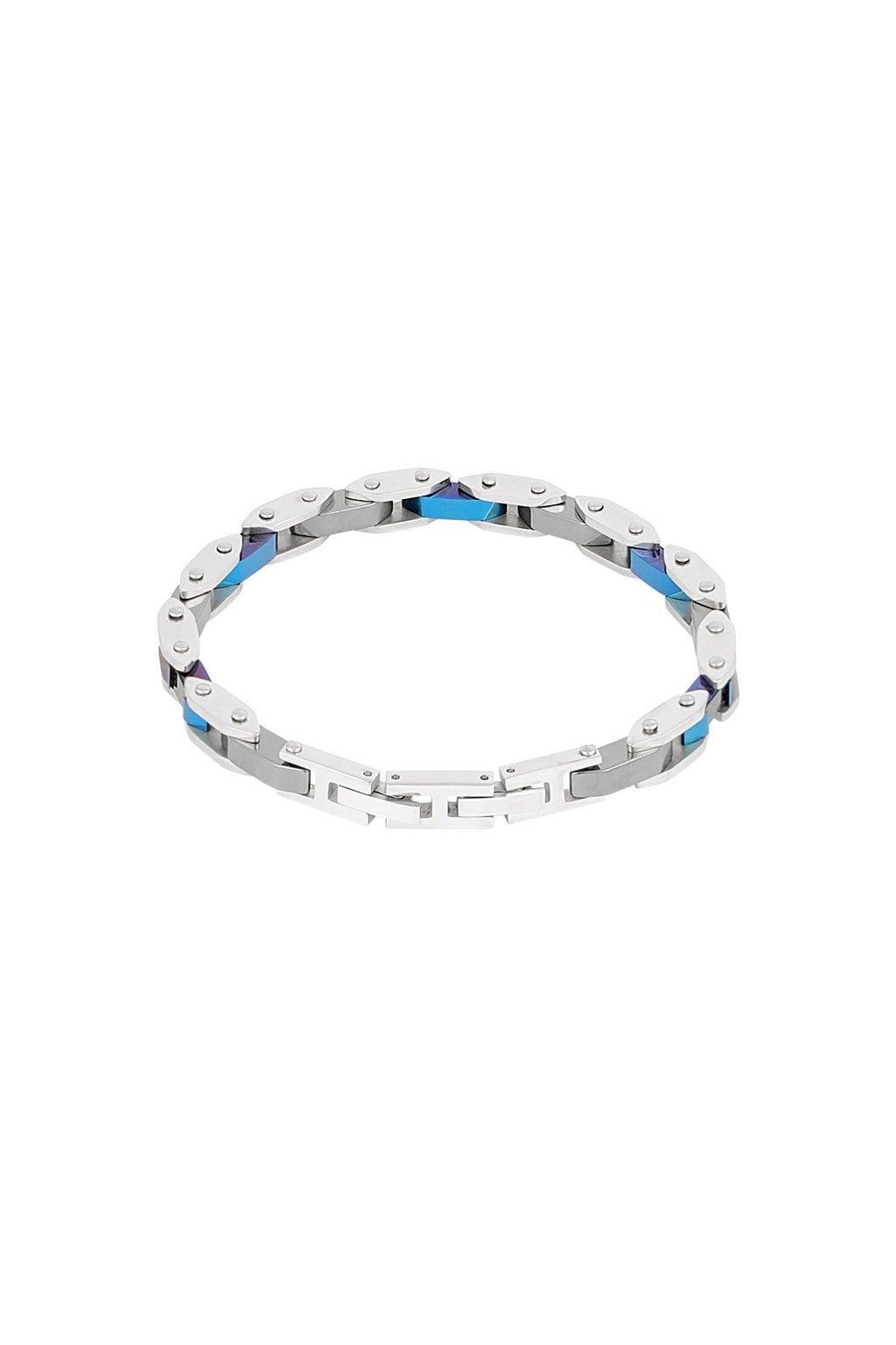 Bracelet homme strap argent/bleu - Apollodrop