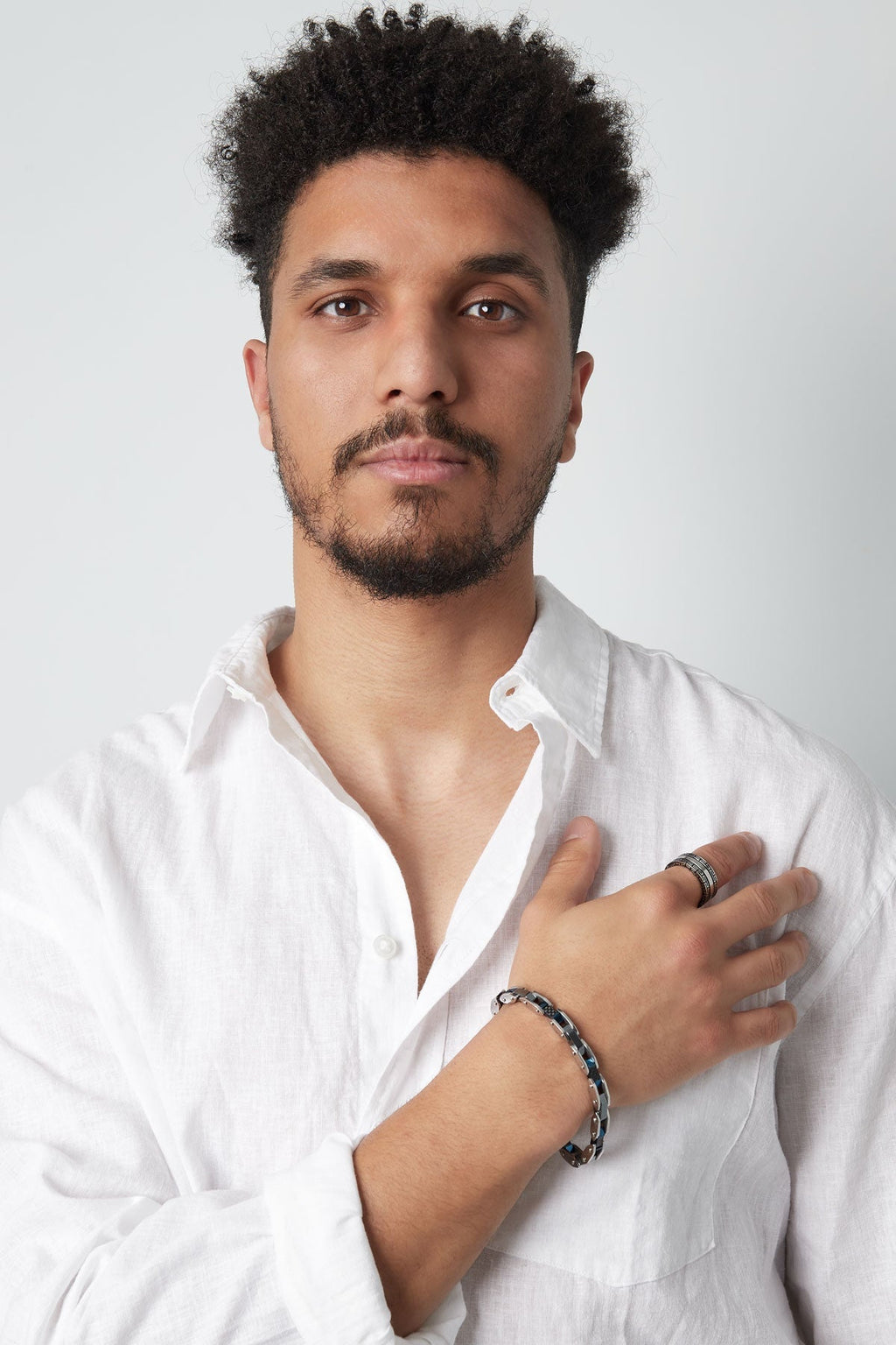 Bracelet homme strap argent/bleu - Apollodrop