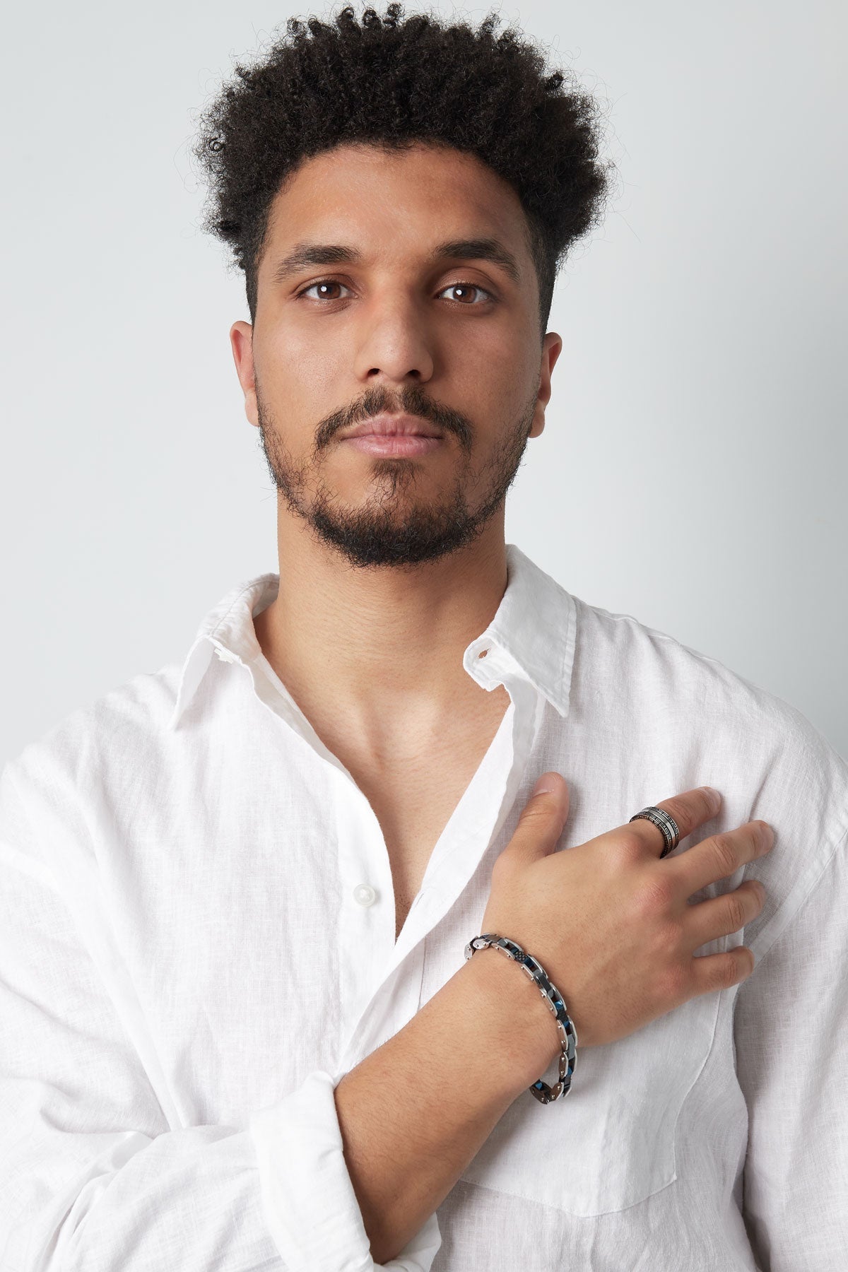 Bracelet homme strap argent/bleu - Apollodrop