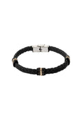 Bracelet homme tressé anneaux dorés/noirs - Apollodrop