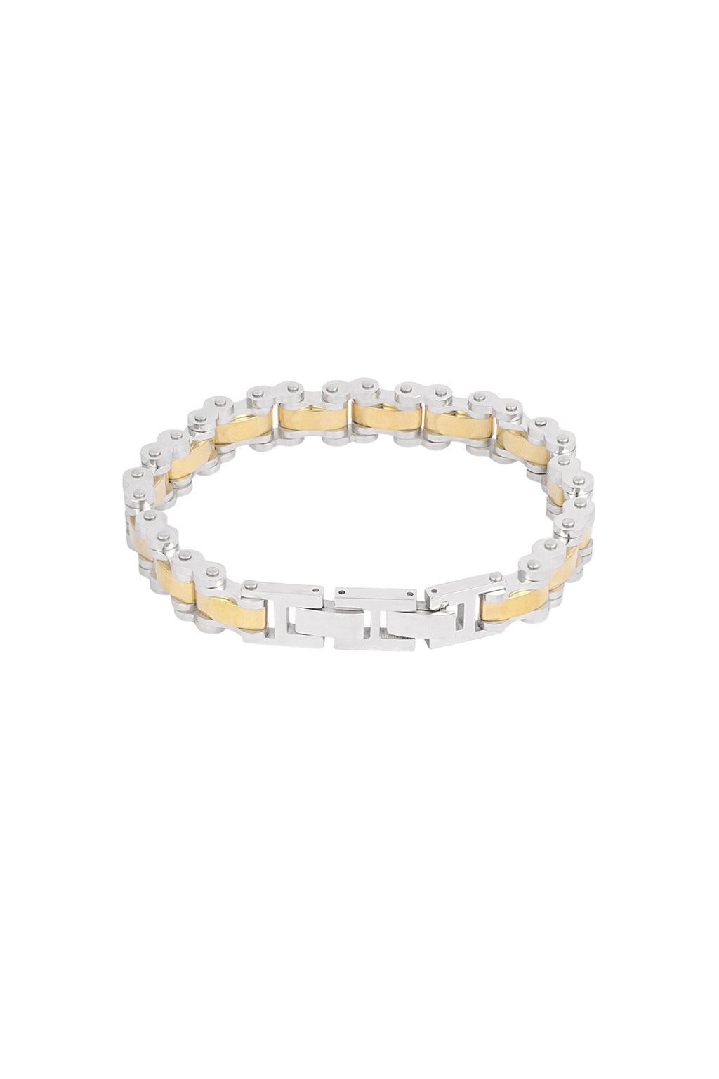 Bracelet manchette fusion homme - argent doré - Apollodrop