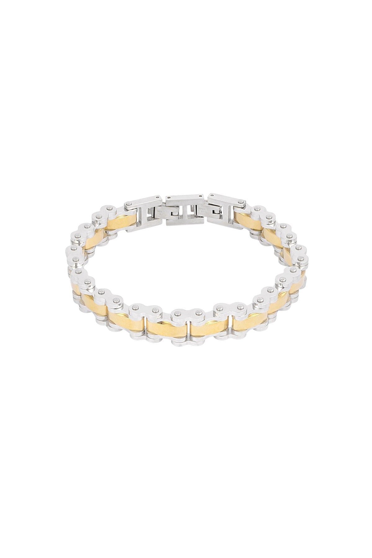 Bracelet manchette fusion homme - argent doré - Apollodrop