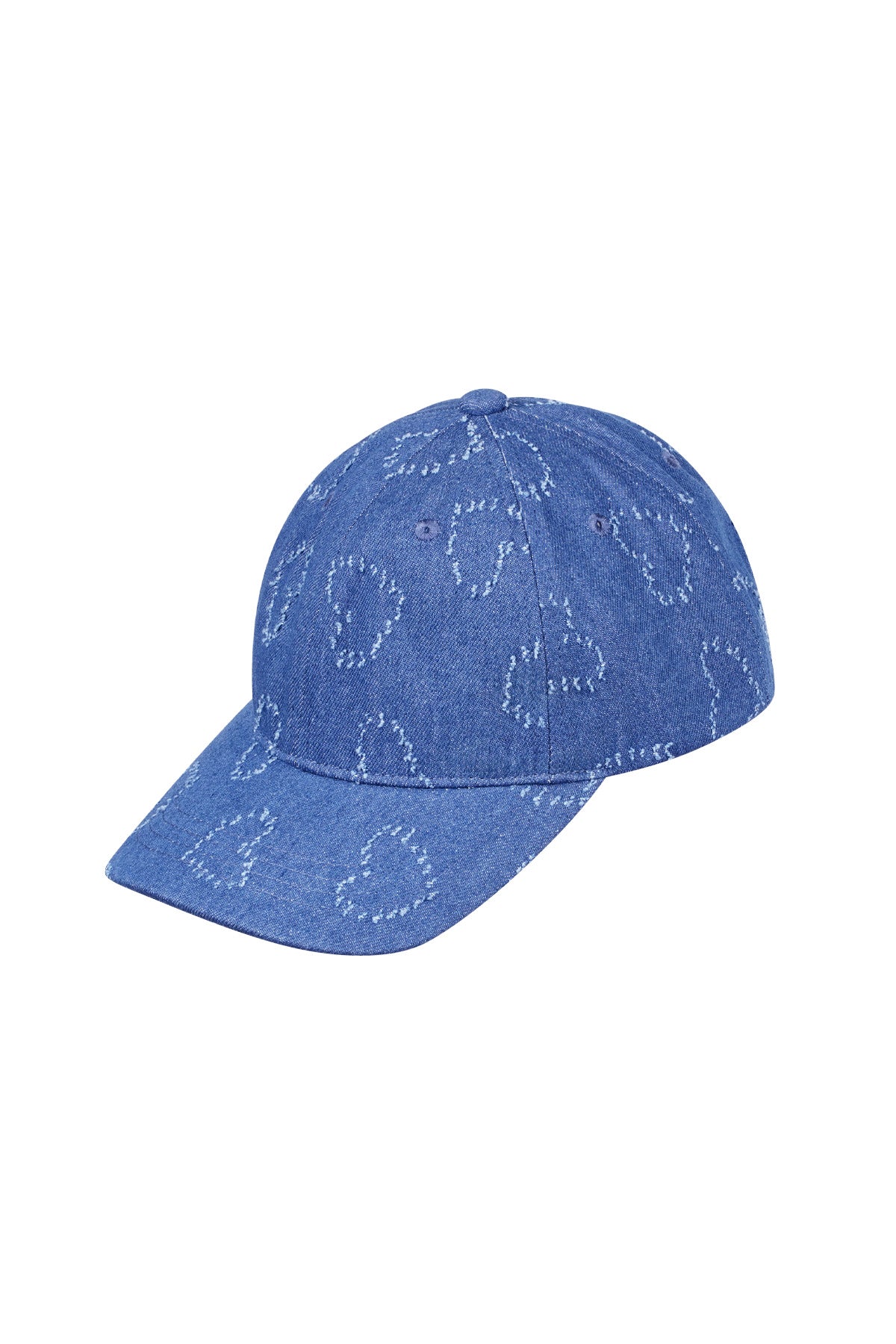 casquette bleue à motif fleurs - Apollodrop