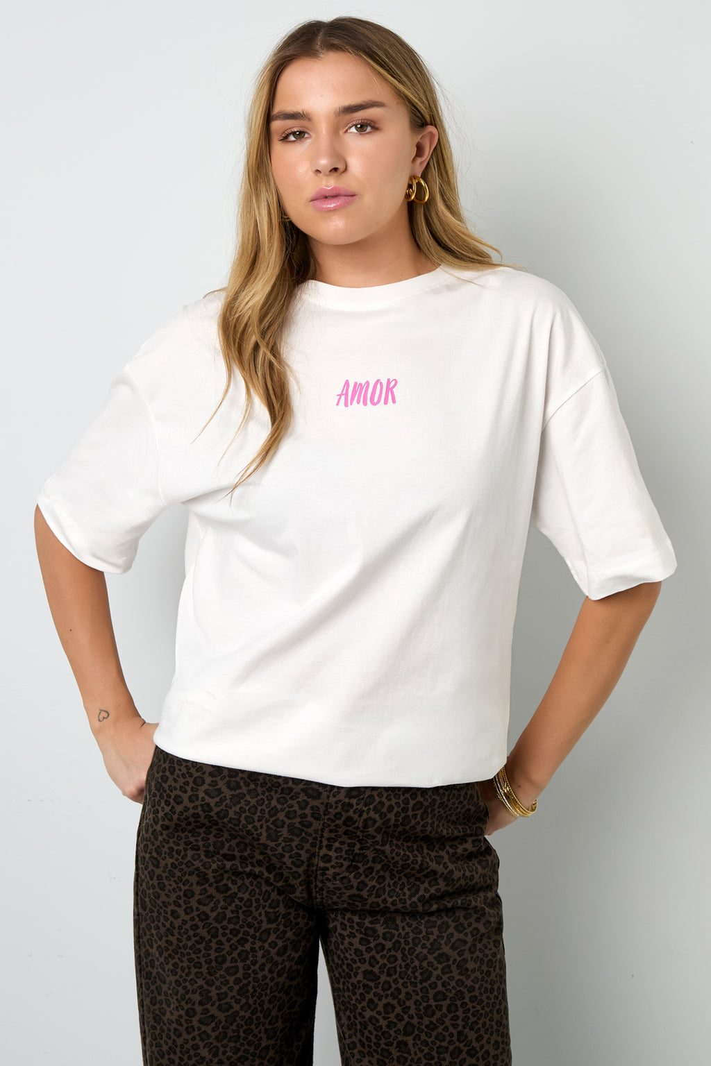 Coton Tricoté T-shirt Femme Casual Lettres