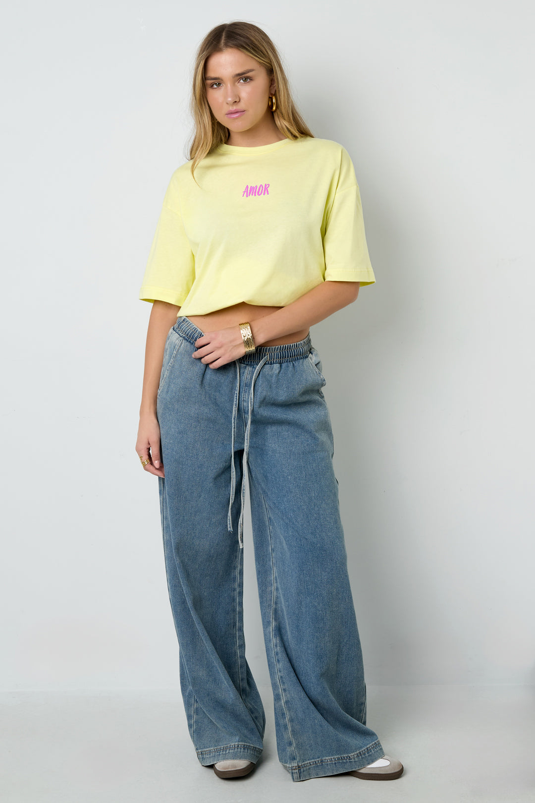 Coton Tricoté T-shirt Femme Casual Lettres