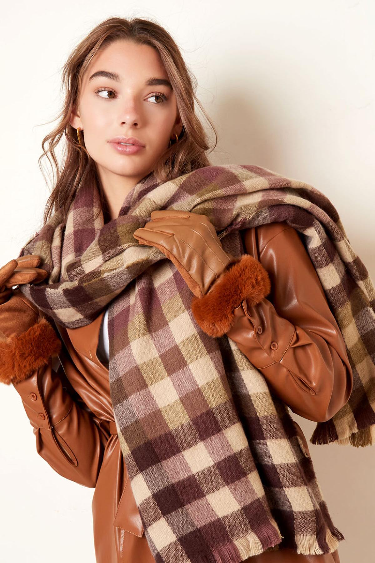 Gants avec fausse fourrure et aspect cuir - Apollodrop