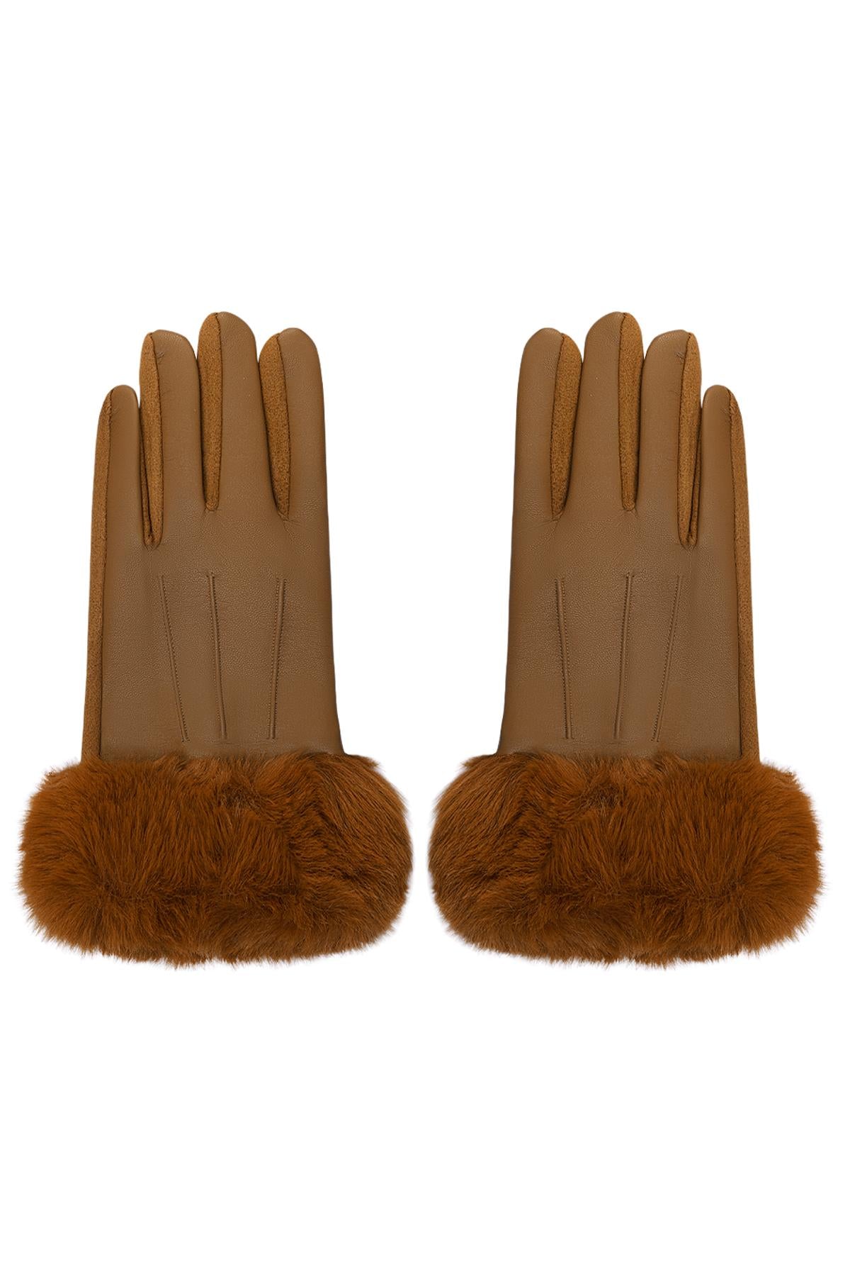 Gants avec fausse fourrure et aspect cuir - Apollodrop